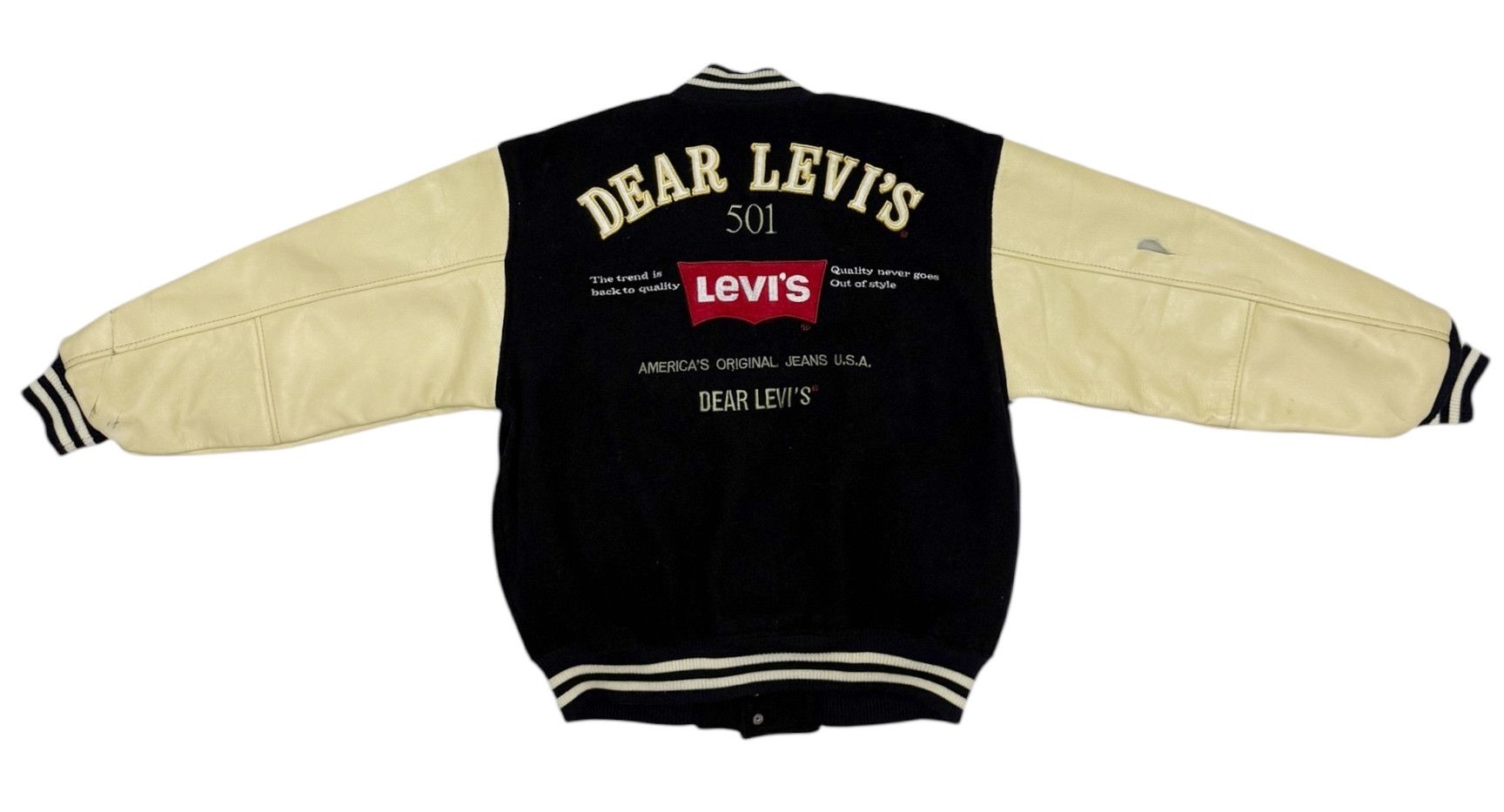 Levi's Levis Leather Wool Varsity Jacket Size US S / EU 44-46 / 1 - 1 Thumbnail
