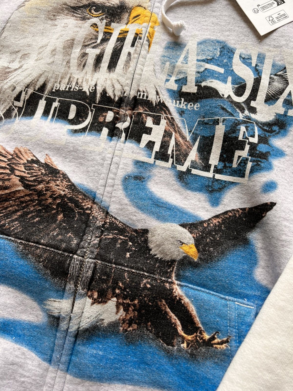Maison Margiela × Supreme Supreme MM6 Maison Margiela Eagle Zip Hooded Sweatshirt Grey Size US L / EU 52-54 / 3 - 5 Thumbnail