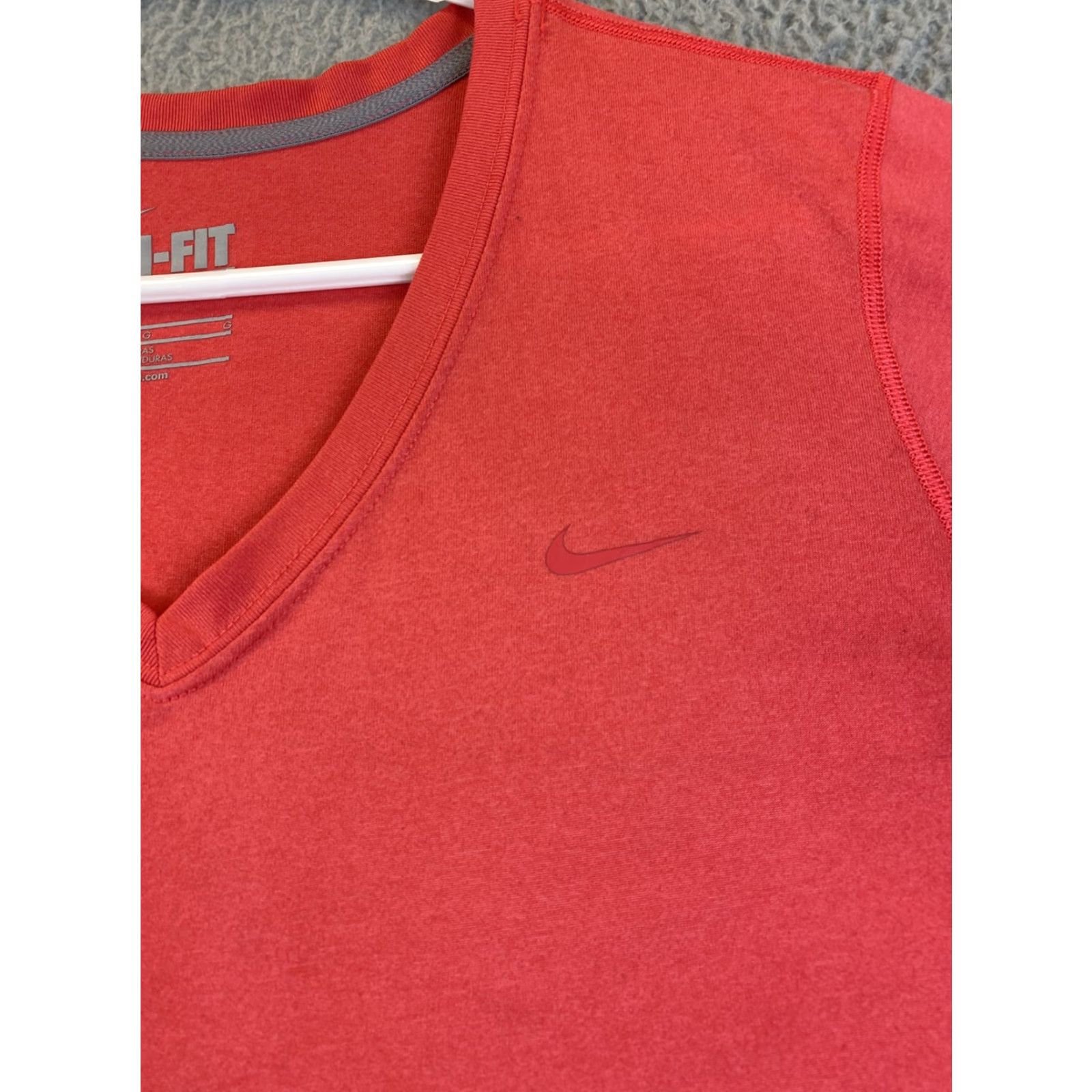 Nike Nike Women's Pink Short Sleeve T-Shirt Size L Large V Neck / 78-44 Size L / US 10 / IT 46 - 2 Thumbnail