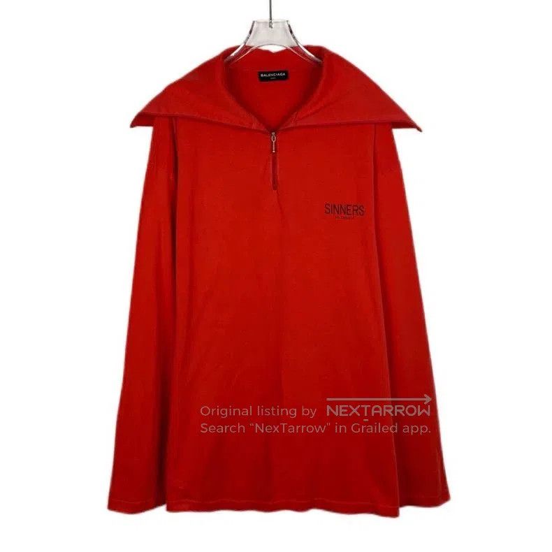 Balenciaga Balenciaga Red Logo Zip Sweatshirt L. Size US L / EU 52-54 / 3 - 1 Thumbnail