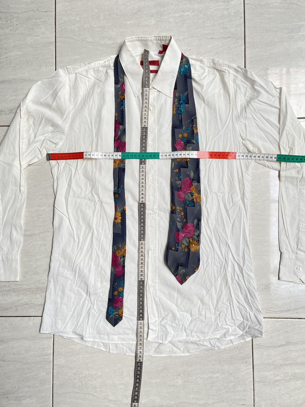 Designer × Hugo Boss × Japanese Brand HUGO BOSS White Shirt Tie Size US M / EU 48-50 / 2 - 2 Thumbnail