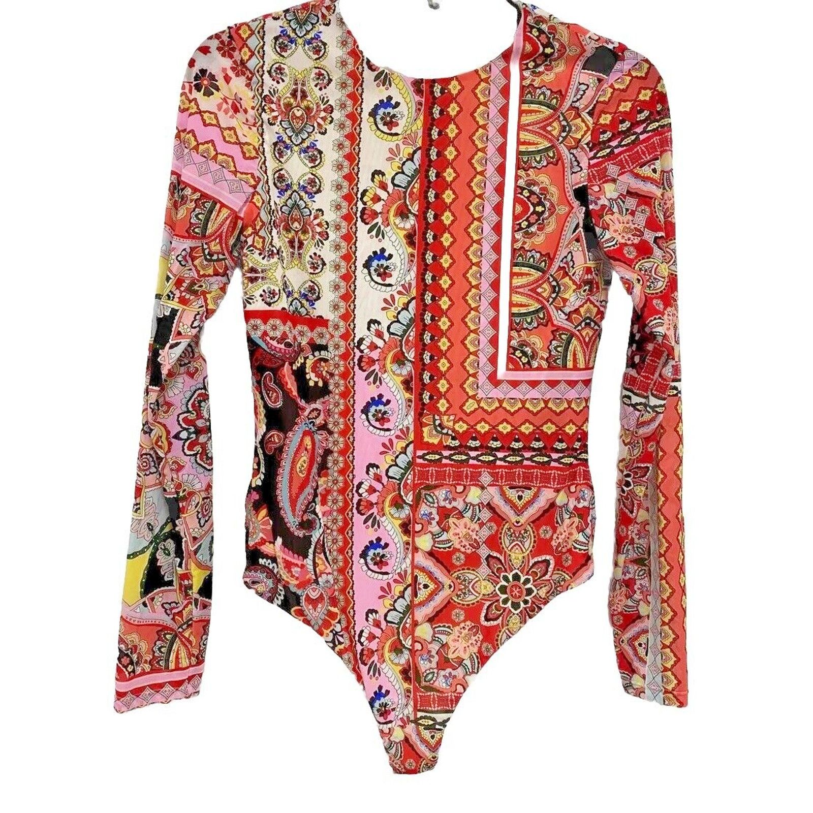 Alice + Olivia ALICE + OLIVIA Women Nara printed mesh bodysuit M A000703 Size M / US 6-8 / IT 42-44 - 1 Thumbnail