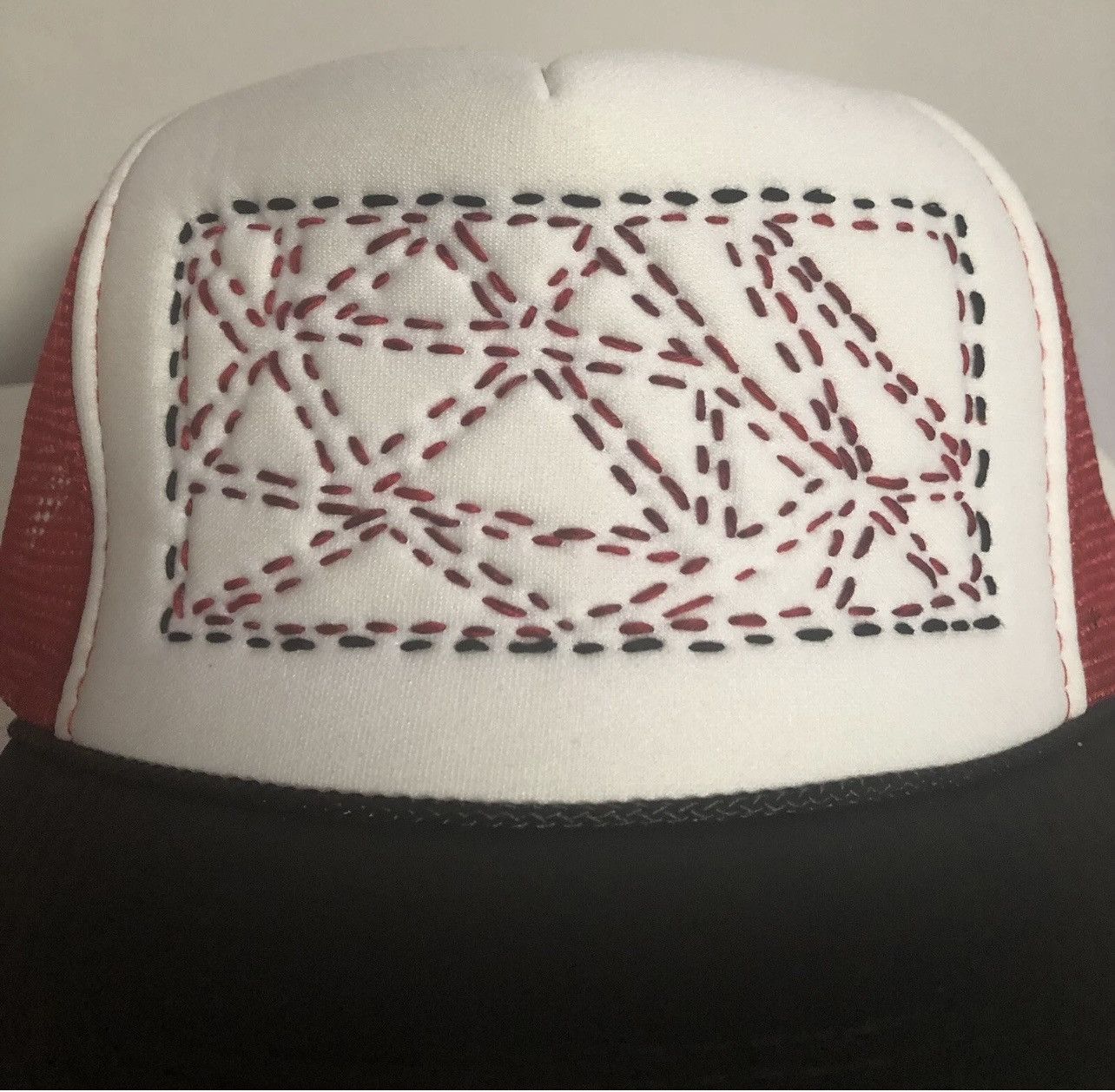 Other Red and White Trucker Hat Sashiko Hand Stitched 1/1 Size ONE SIZE - 6 Thumbnail