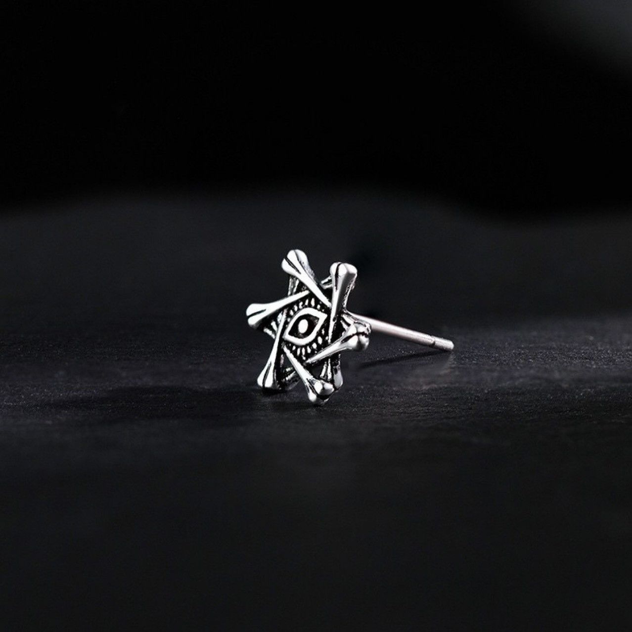 Jewelry All-seeing Eye Retro Earrings One Pairs Chrome Jewelry Size ONE SIZE - 2 Thumbnail