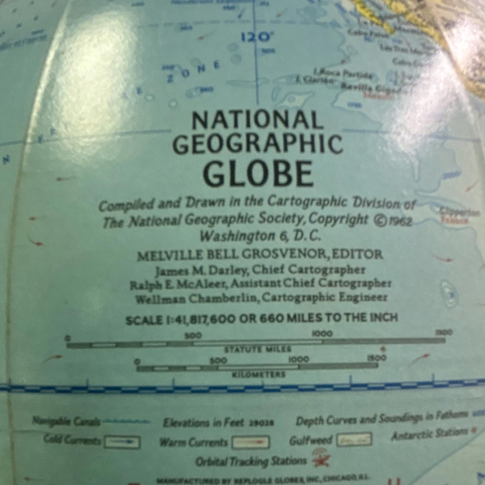 Other Vintage Nat. Geographic World Globe 1962 With Working Light Size ONE SIZE - 7 Thumbnail