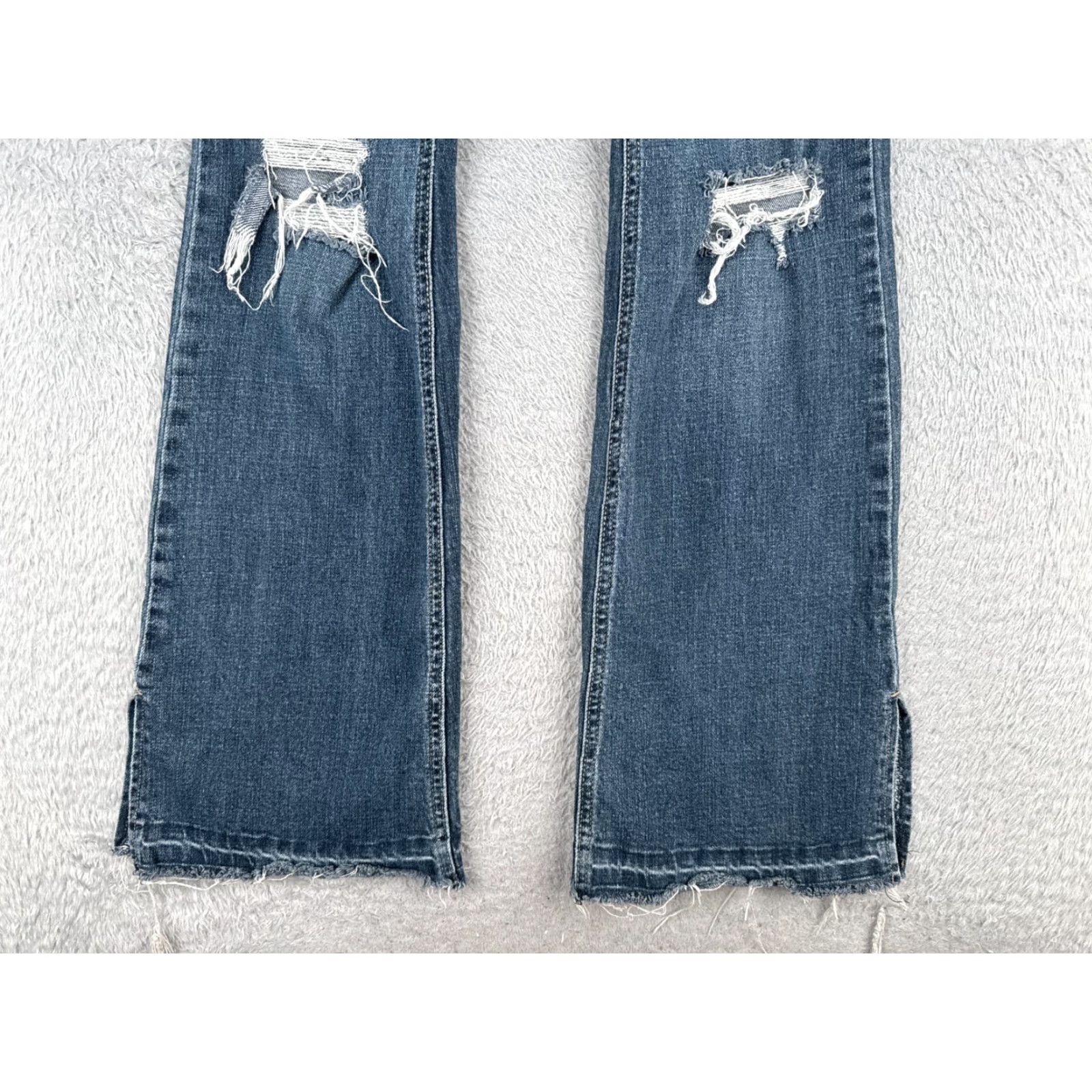 Vintage Kancan Jeans Juniors 11 Blue Denim Flared Mid Rise 28x32 Jeans Womens Size 32" / US 10 / IT 46 - 2 Thumbnail