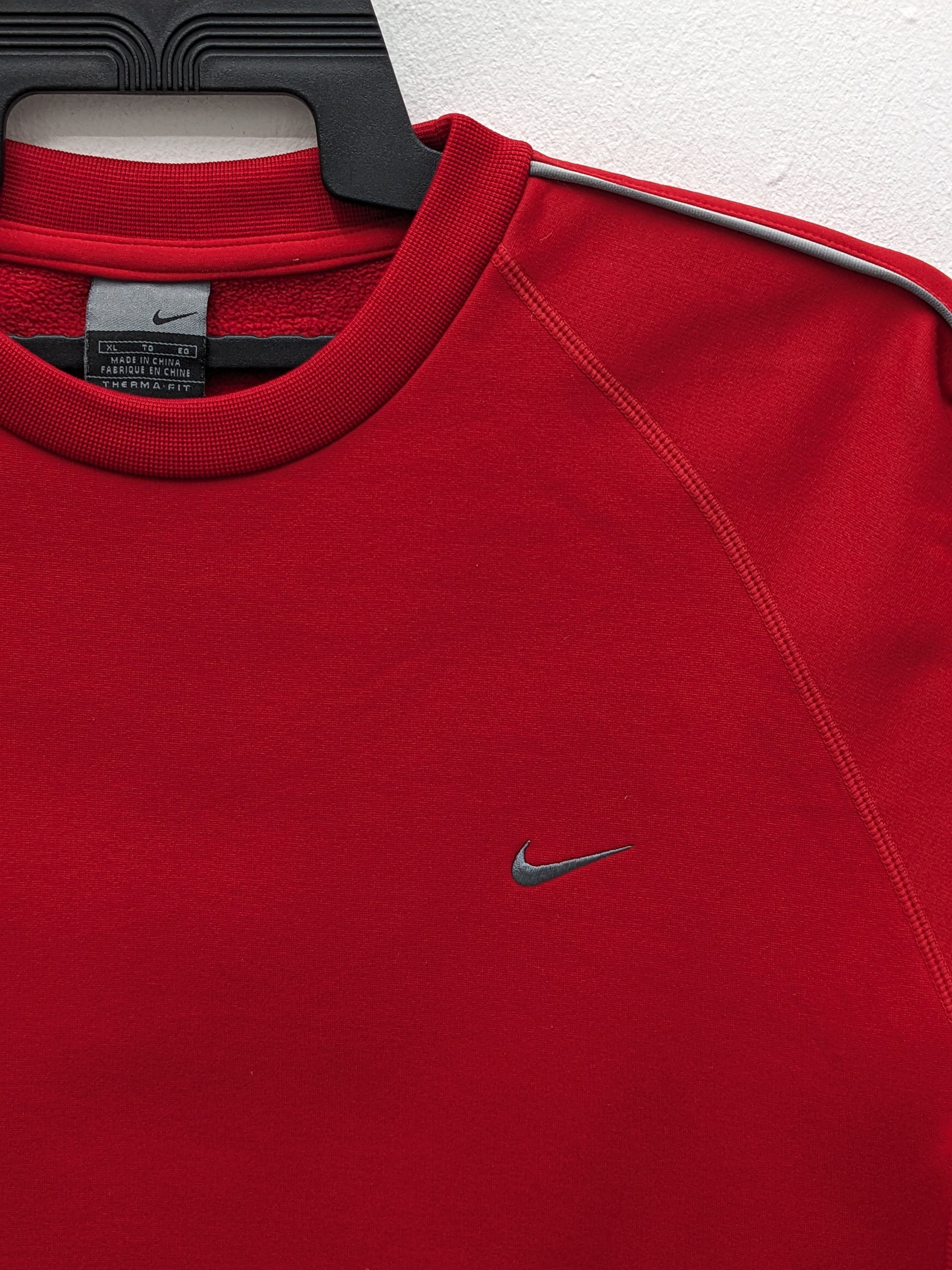 Nike Vintage Nike Therma-Fit Red Crewneck Sweatshirt Size US XL / EU 56 / 4 - 3 Thumbnail