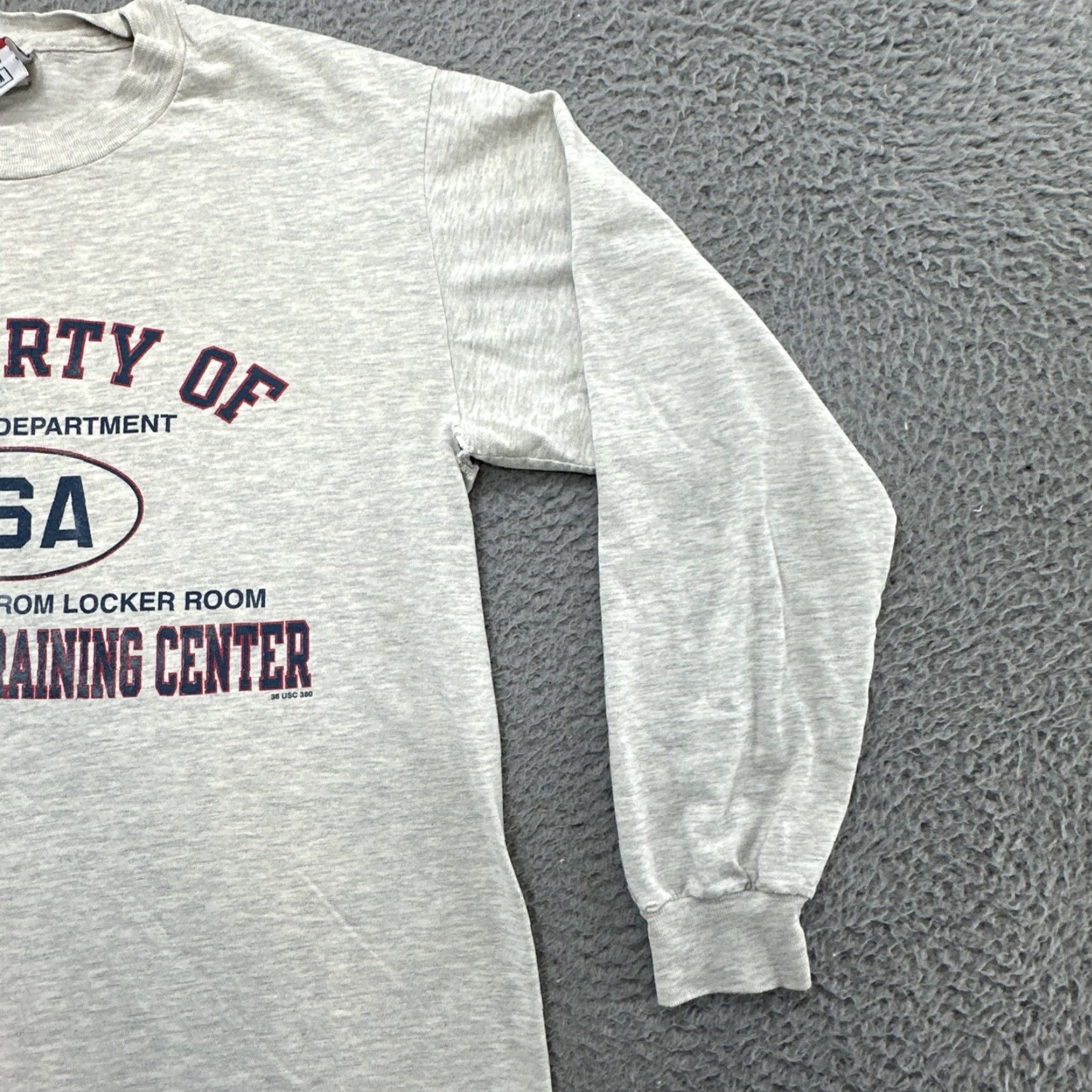 Champion VINTAGE Champion US Olympic Training Center Do Not Remove Chula Vista Long Sleeve Graphic Print Crew Neck Cotton Knit Gray M Men 90s Sports USA Shirt Size US M / EU 48-50 / 2 - 3 Thumbnail