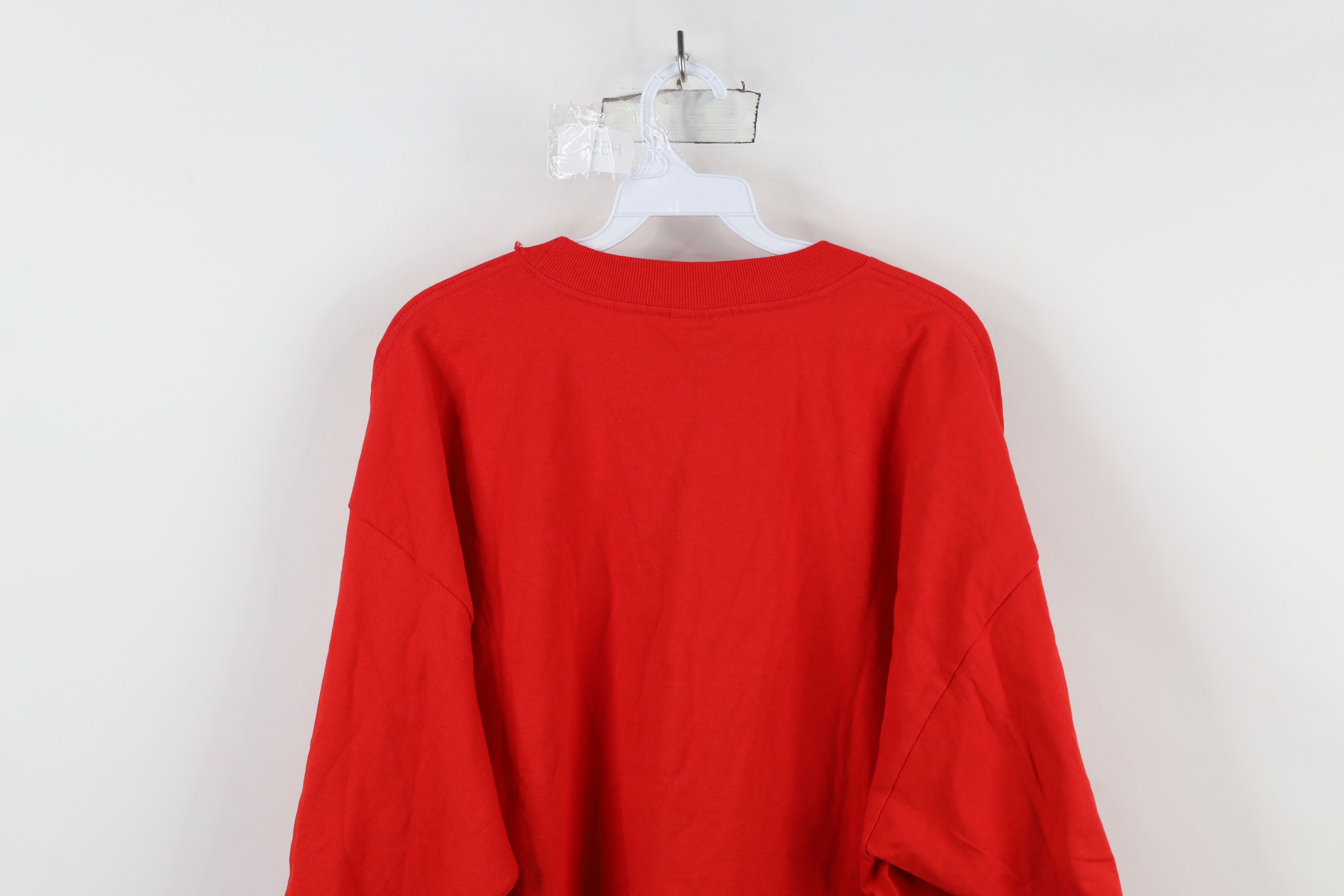 Vintage Deadstock Vintage 90s Streetwear Long Sleeve T-Shirt Red USA Size US XXL / EU 58 / 5 - 8 Thumbnail