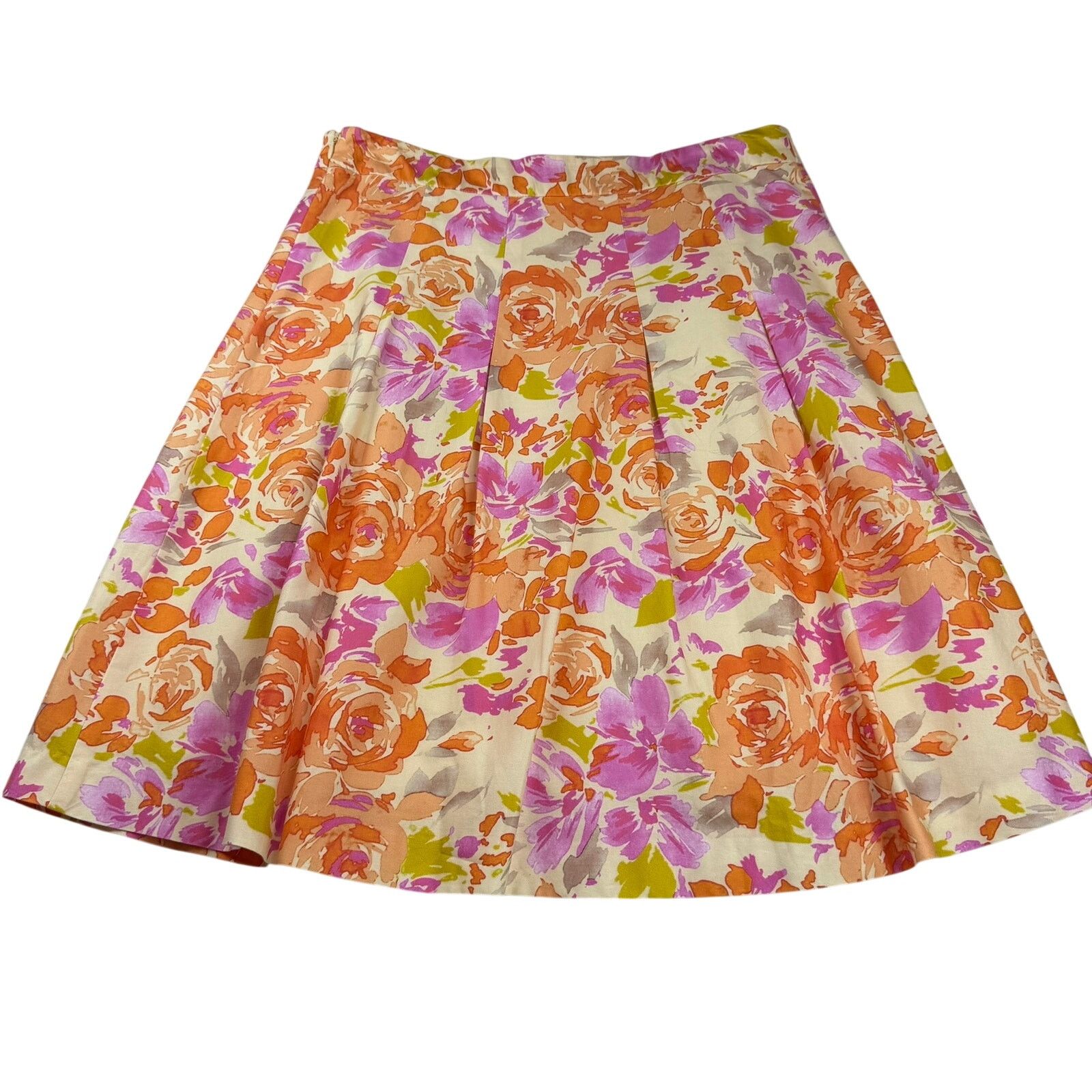 Other Garnet Hill Floral A-Line Pleated Skirt Size 6 Size 28" / US 6 / IT 42 - 2 Thumbnail