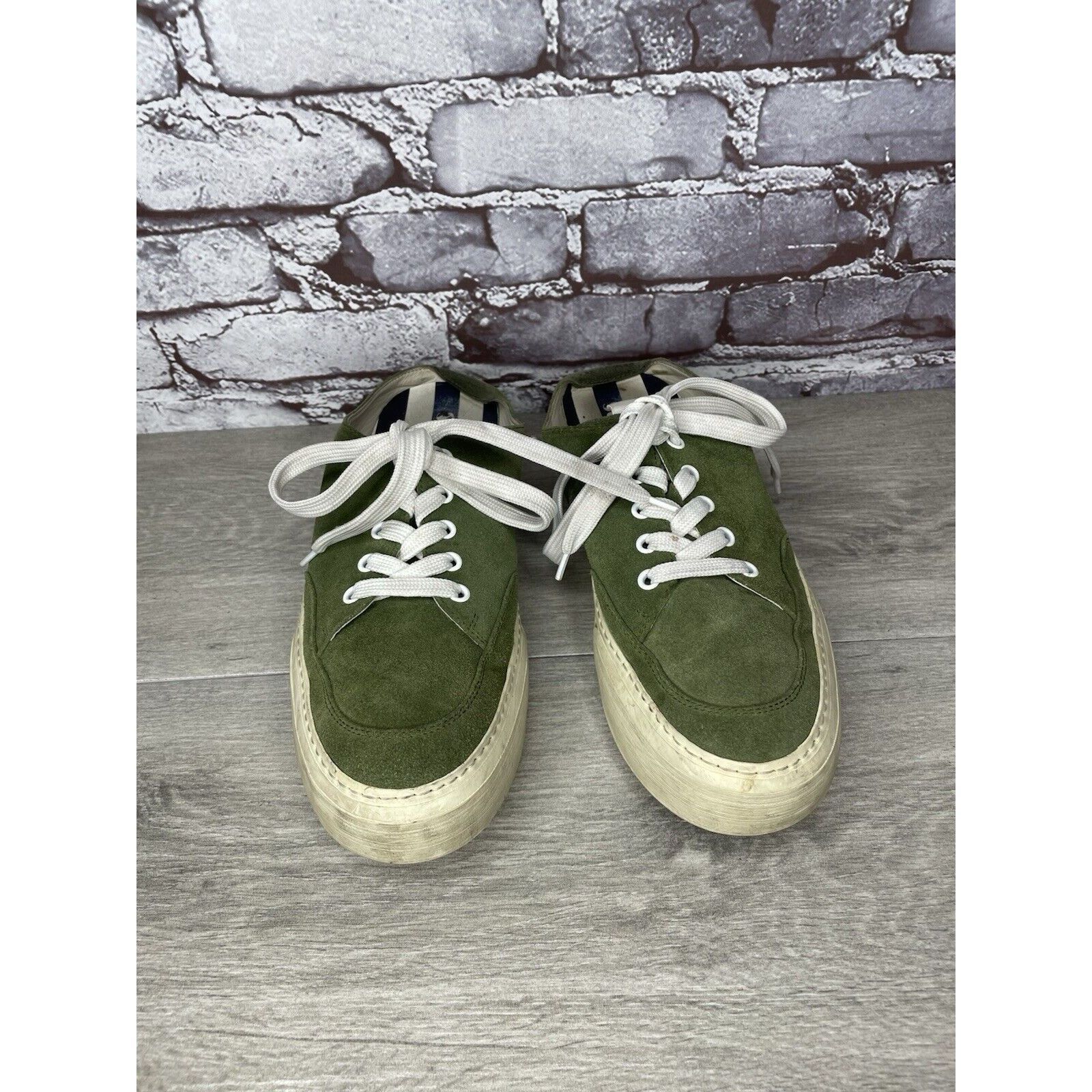 Sunnei Sunnei Green Suede Leather Slip On Lace Up Sneakers Shoes Wo Size US 11 / IT 41 - 17 Thumbnail