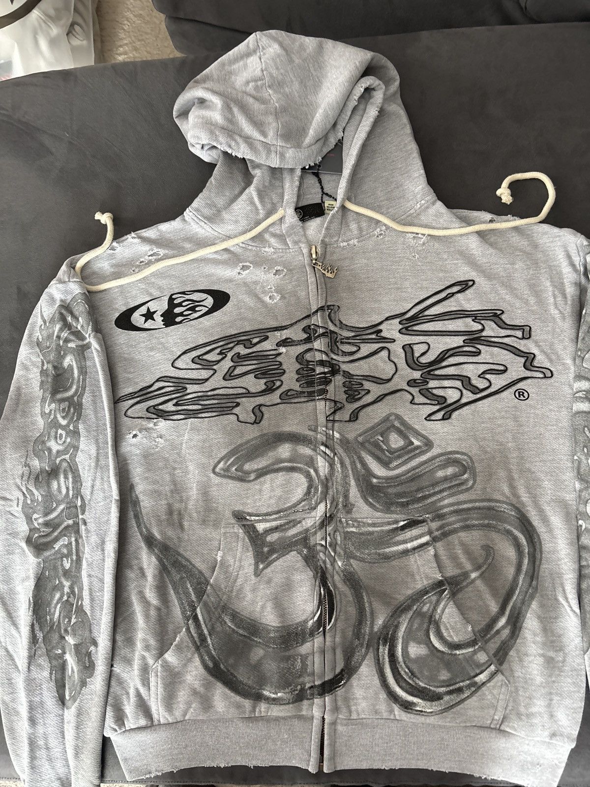 HELLSTAR SPORTS パーカー Zip-Up Grey○関送無料○ HELLSTAR × Streetwear Hellstar yoga zip up hoodie grey
