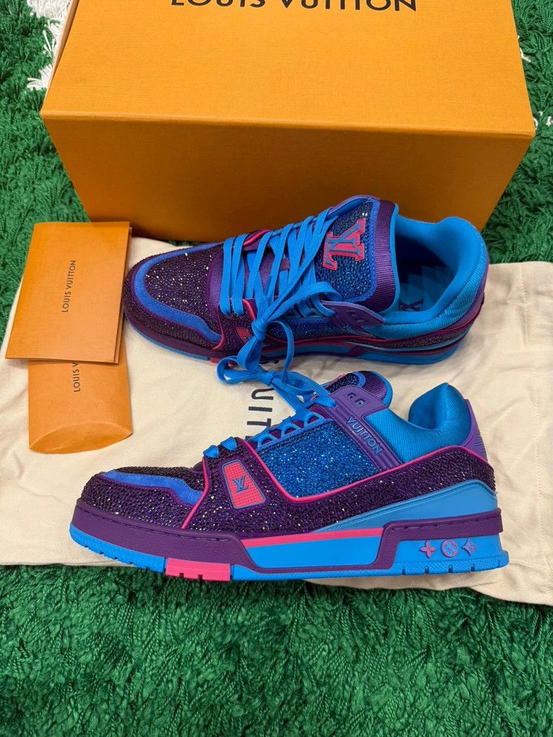 Louis Vuitton Louis Vuitton LV Trainer Blue Purple Sneakers - dmc Size US 10 / EU 43 - 1 Thumbnail
