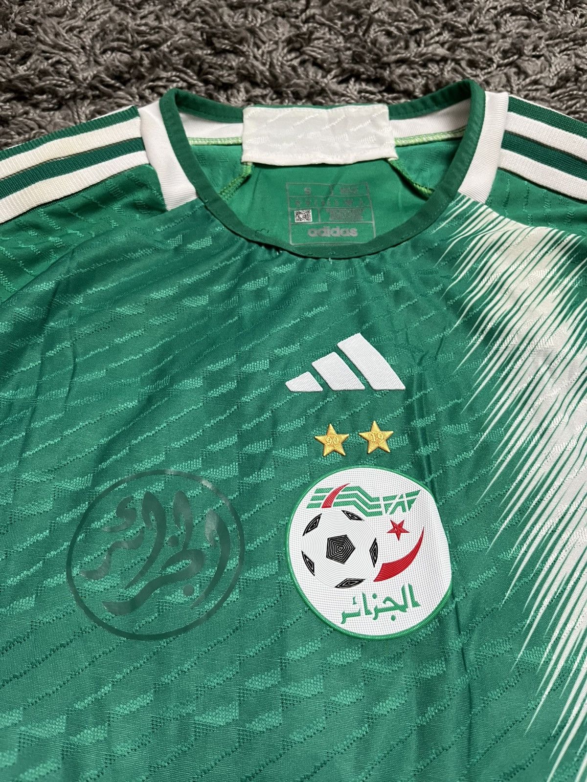 Adidas Algeria National Team 2022 Home Shirt - Player Issue - Size US S / EU 44-46 / 1 - 3 Thumbnail