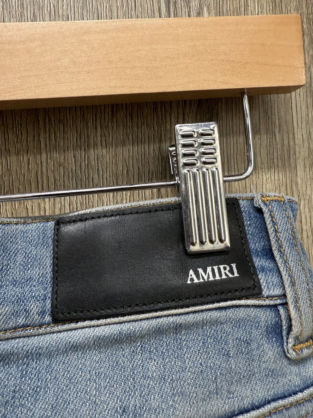 Amiri Amiri Staggered Leather Logo Denim Jeans Size US 30 / EU 46 - 7 Thumbnail