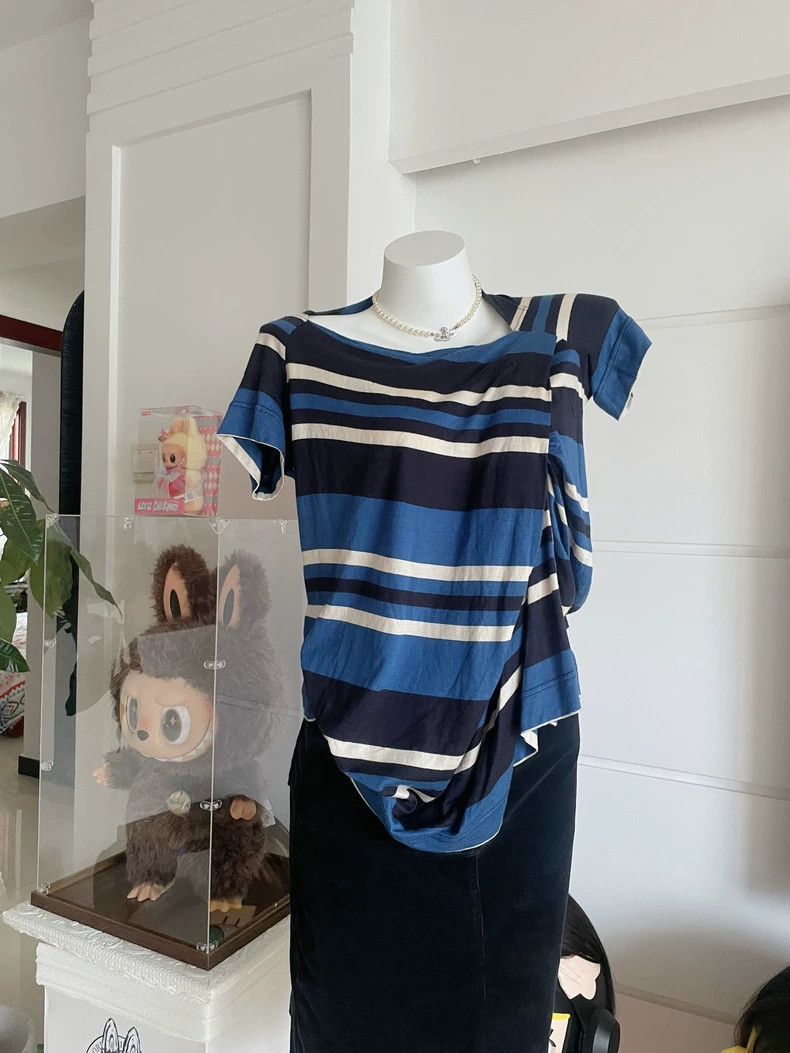 Vivienne Westwood Striped Irregular T-Shirt- dmc