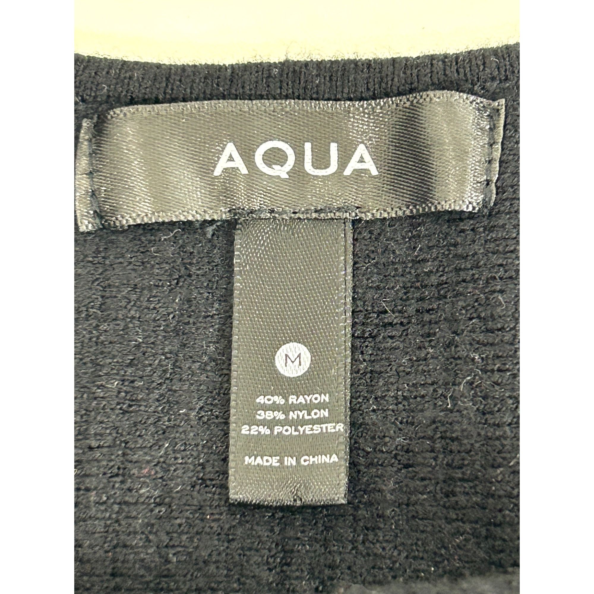 AQUA Aqua Women’s Ribbed Tank Top Black M Stretch Workout Dance A Size M / US 6-8 / IT 42-44 - 4 Thumbnail