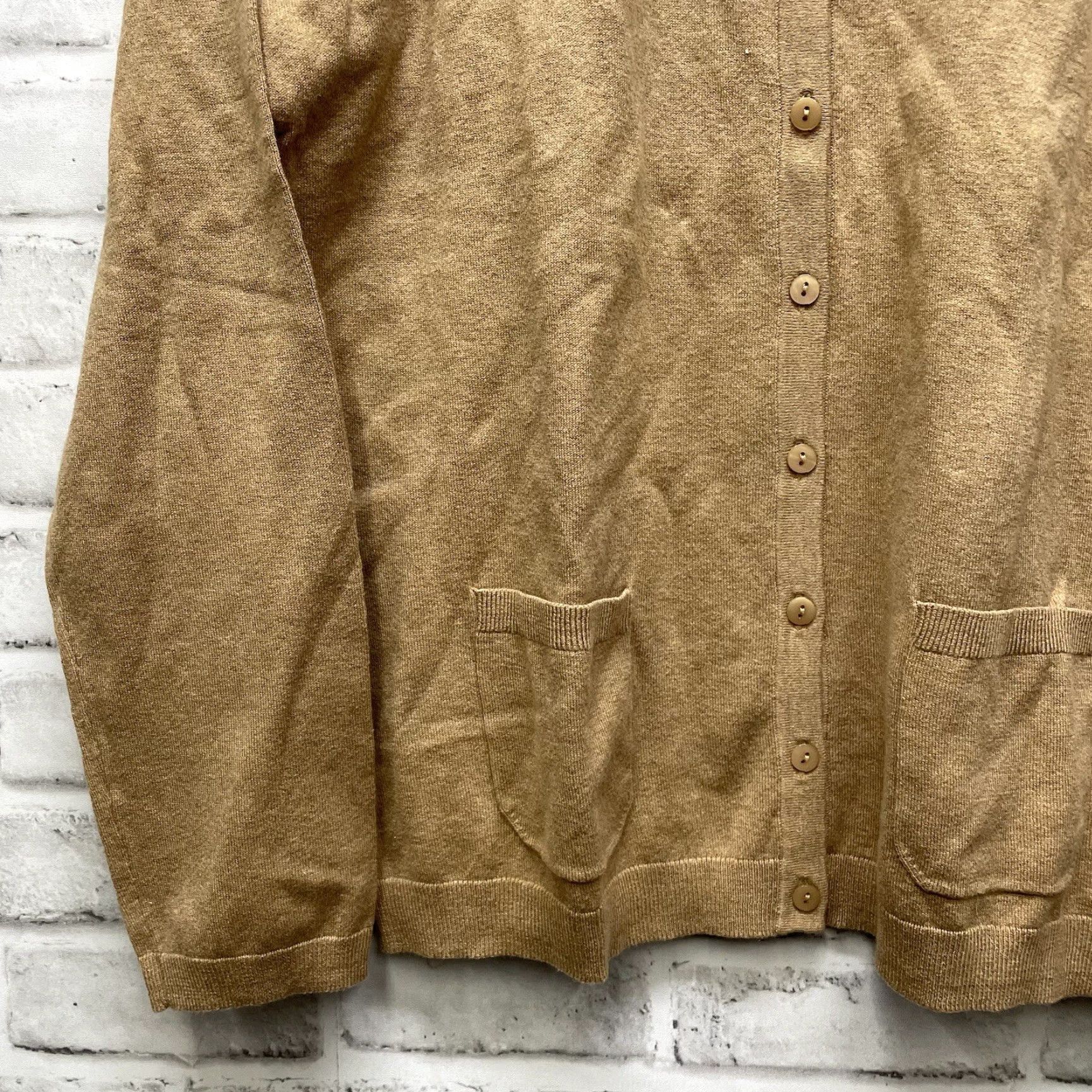 Talbots VINTAGE Talbots Women's Sweater Pullover Brown Cotton Button-Down Size Large NWOT Size L / US 10 / IT 46 - 3 Thumbnail