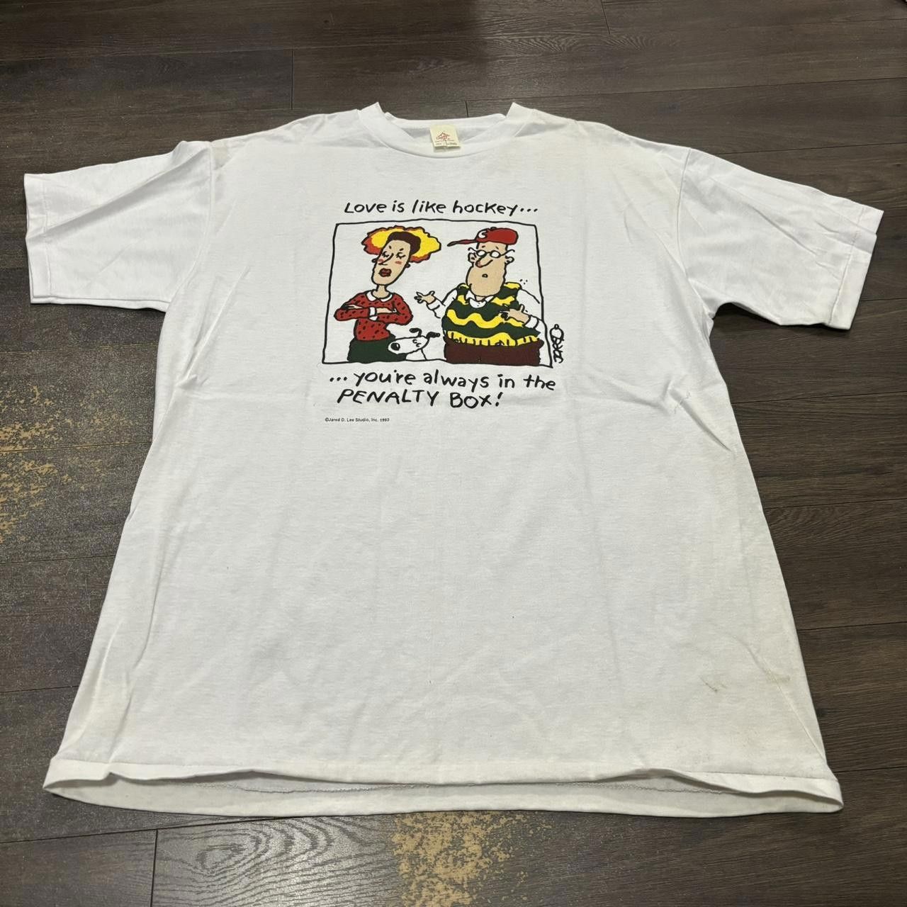 Designer vintage love is like hockey always in penalty box t shirt Size US XXL / EU 58 / 5 - 3 Thumbnail