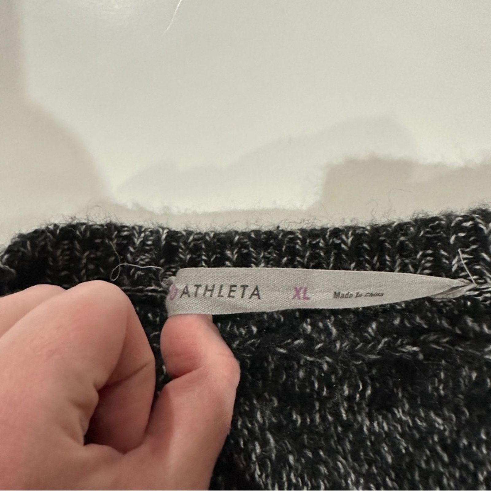 Athleta Athleta Wool Cashmere Black & White Knit Long Sleeve Sweater Size XL / US 12-14 / IT 48-50 - 6 Thumbnail