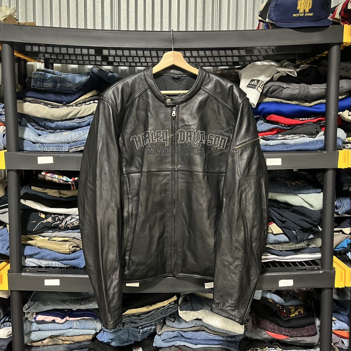 Harley Davidson VINTAGE HARLEY DAVIDSON AURORAL SKULL GRUNGE LEATHER JACKET Size US XL / EU 56 / 4 - 2 Thumbnail