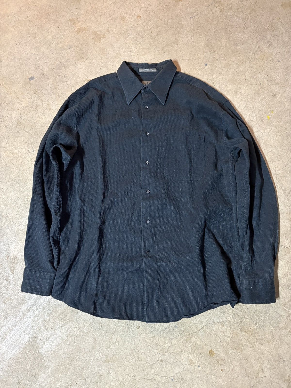 Calvin Klein Vintage 00’s Calvin Klein Long Sleeve Shirt Charcoal Black Size US M / EU 48-50 / 2 - 1 Thumbnail