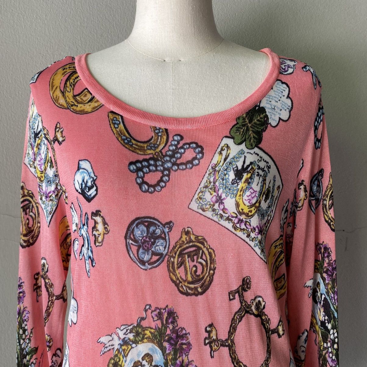 Karl Lagerfeld Karl Lagerfeld Pink Graphic Print Long Sleeve Top Size S / US 4 / IT 40 - 14 Thumbnail