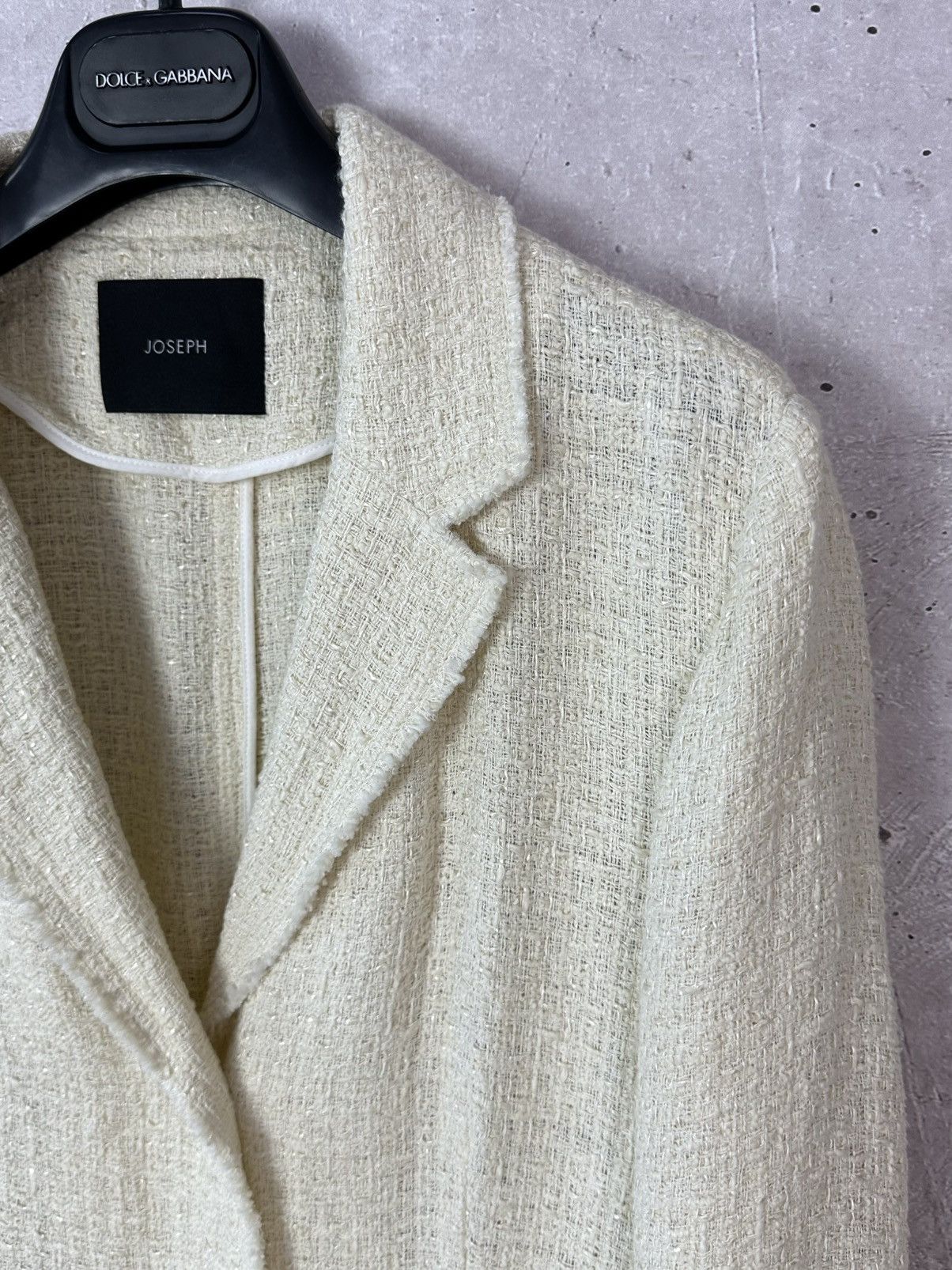 Joseph Joseph Sierra Tweed Ivory Visose Cotton Blend Women’s Coat Size S / US 4 / IT 40 - 5 Thumbnail
