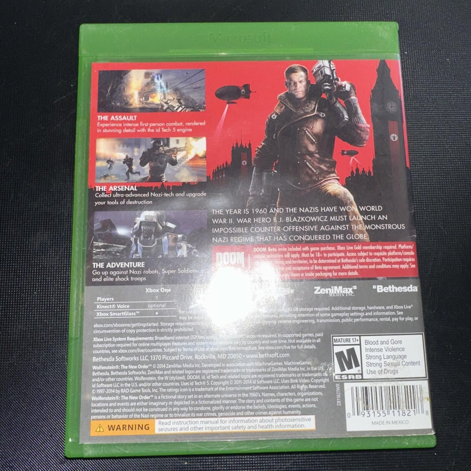 Other Wolfenstein: The New Order (Microsoft Xbox One, 2014) Size ONE SIZE - 5 Thumbnail
