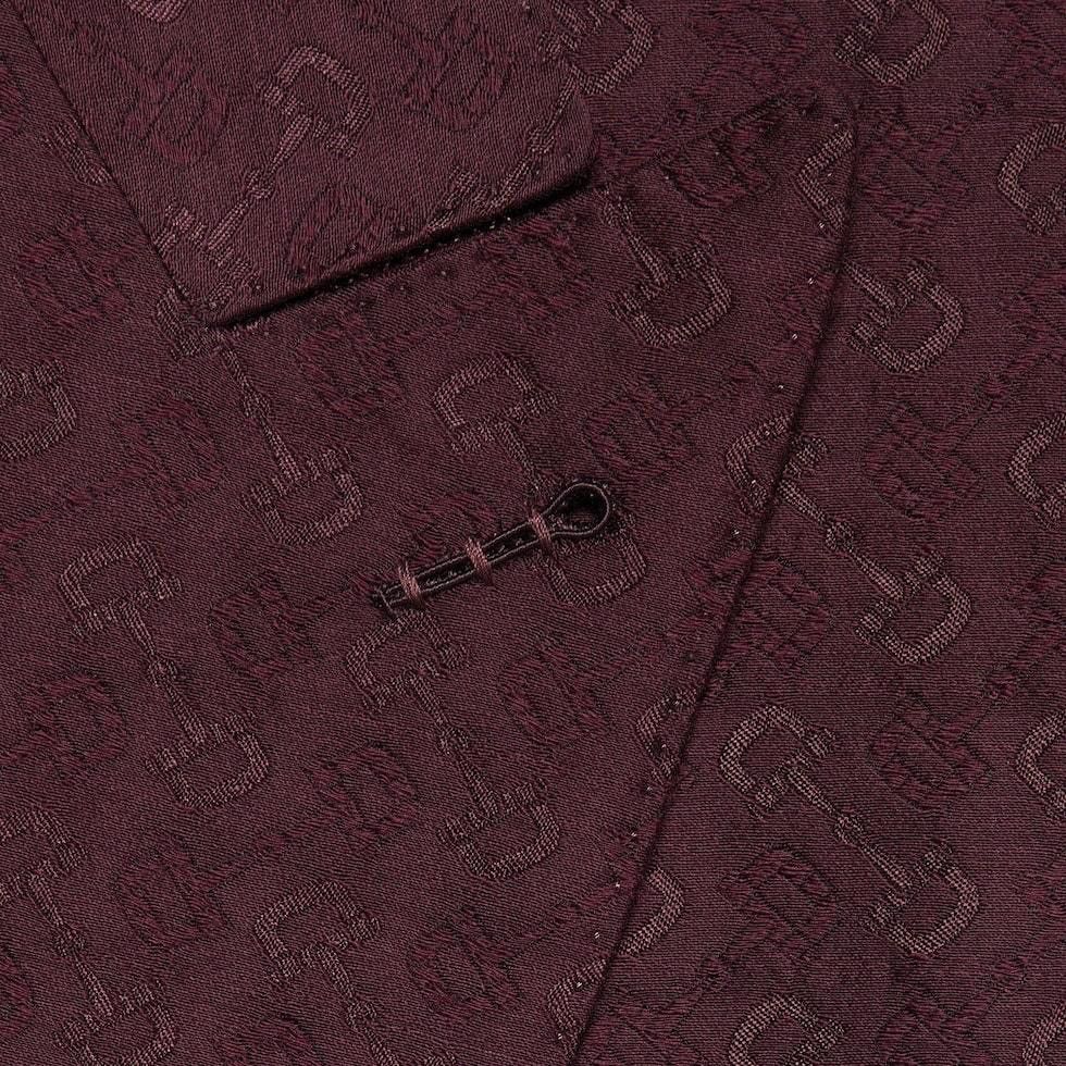 Gucci Horsebit Wool Silk Jacquard Blazer Jacket Size 46R - 6 Thumbnail