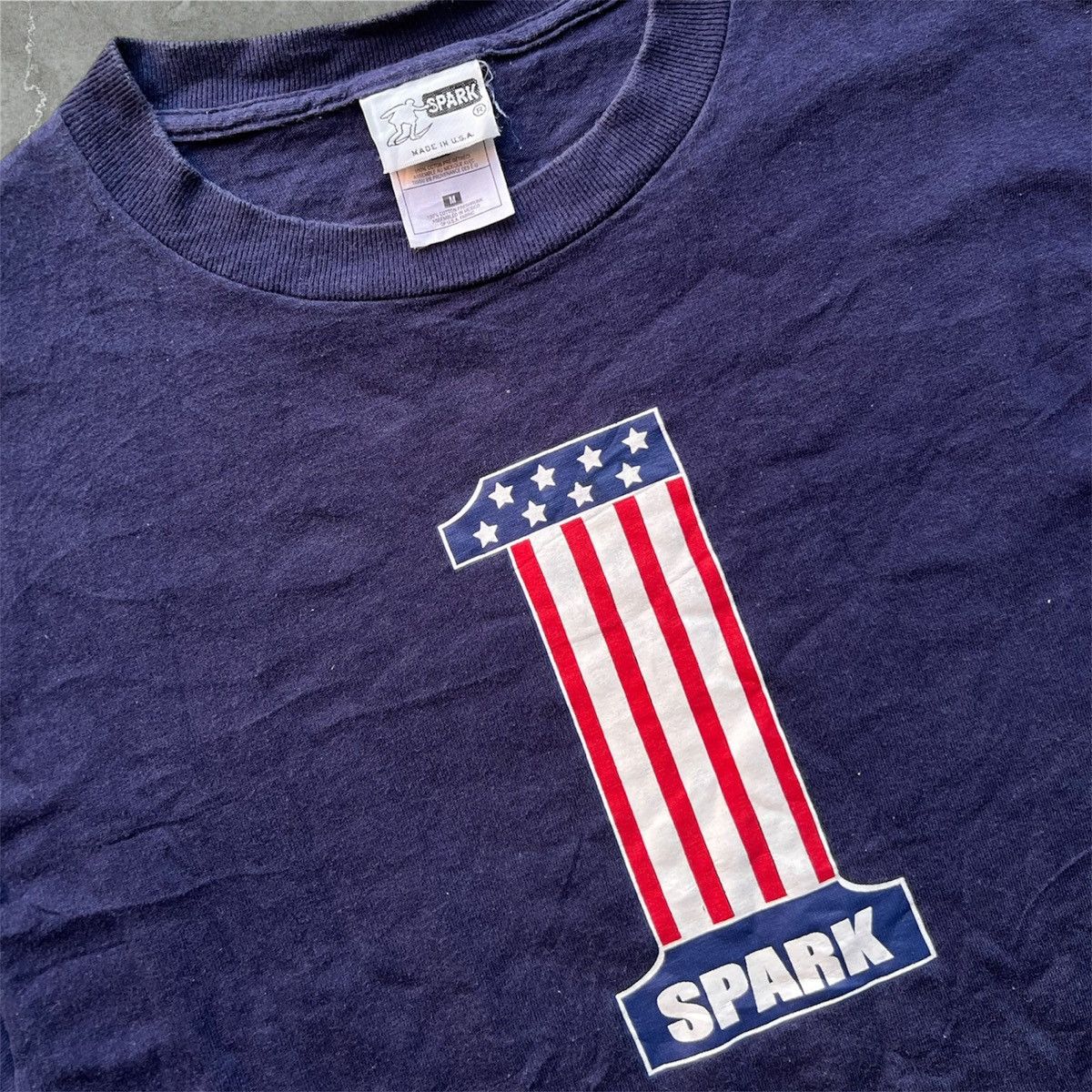 Vintage Vintage 90’s SPARK Skateboarding No.1 America Flag Tshirt Size US M / EU 48-50 / 2 - 2 Thumbnail