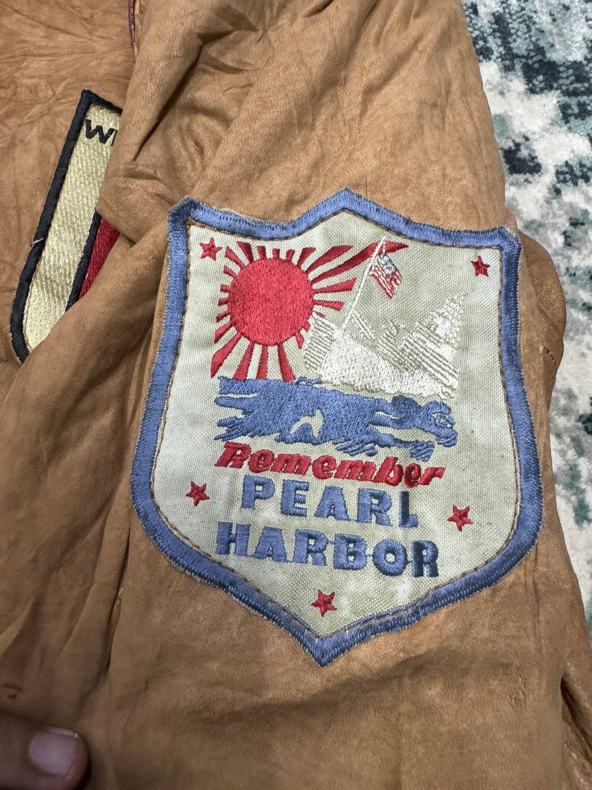 Vintage VINTAGE LAMB SKIN KOREAN TASK FORCE 77 LEATHER JACKET Size US L / EU 52-54 / 3 - 13 Thumbnail