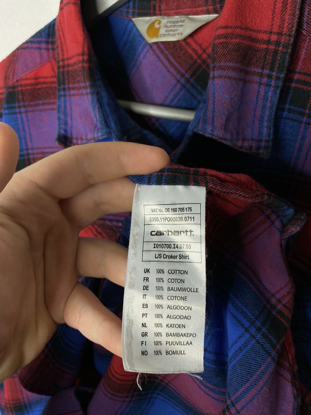 Carhartt × Vintage Vintage Carhartt Crocker Shirt Long Sleeve Plaid Y2K Hype Size US L / EU 52-54 / 3 - 10 Thumbnail