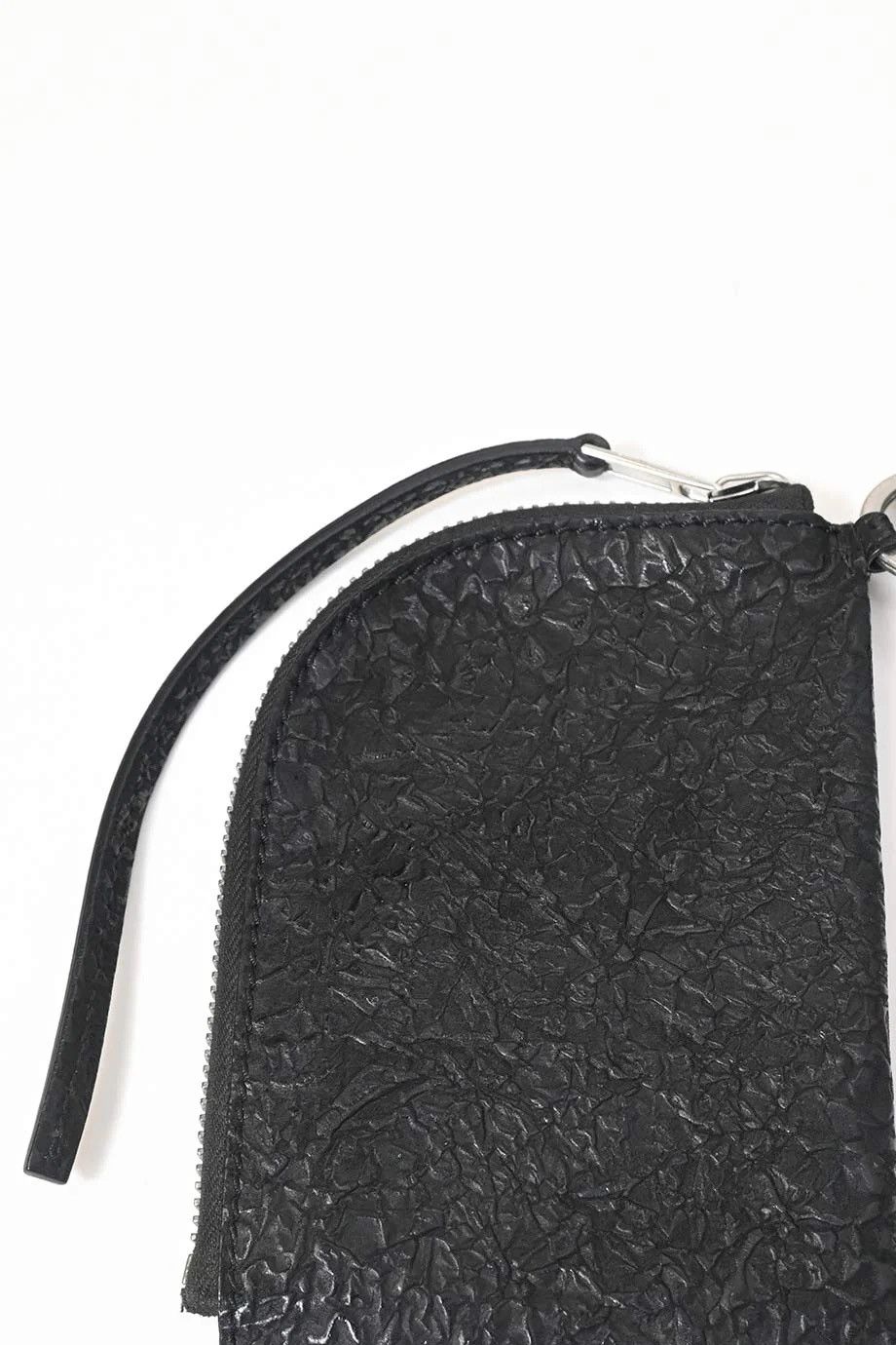 Rick Owens Rick Owens Black grained calf leather Neck wallet Size ONE SIZE - 9 Thumbnail