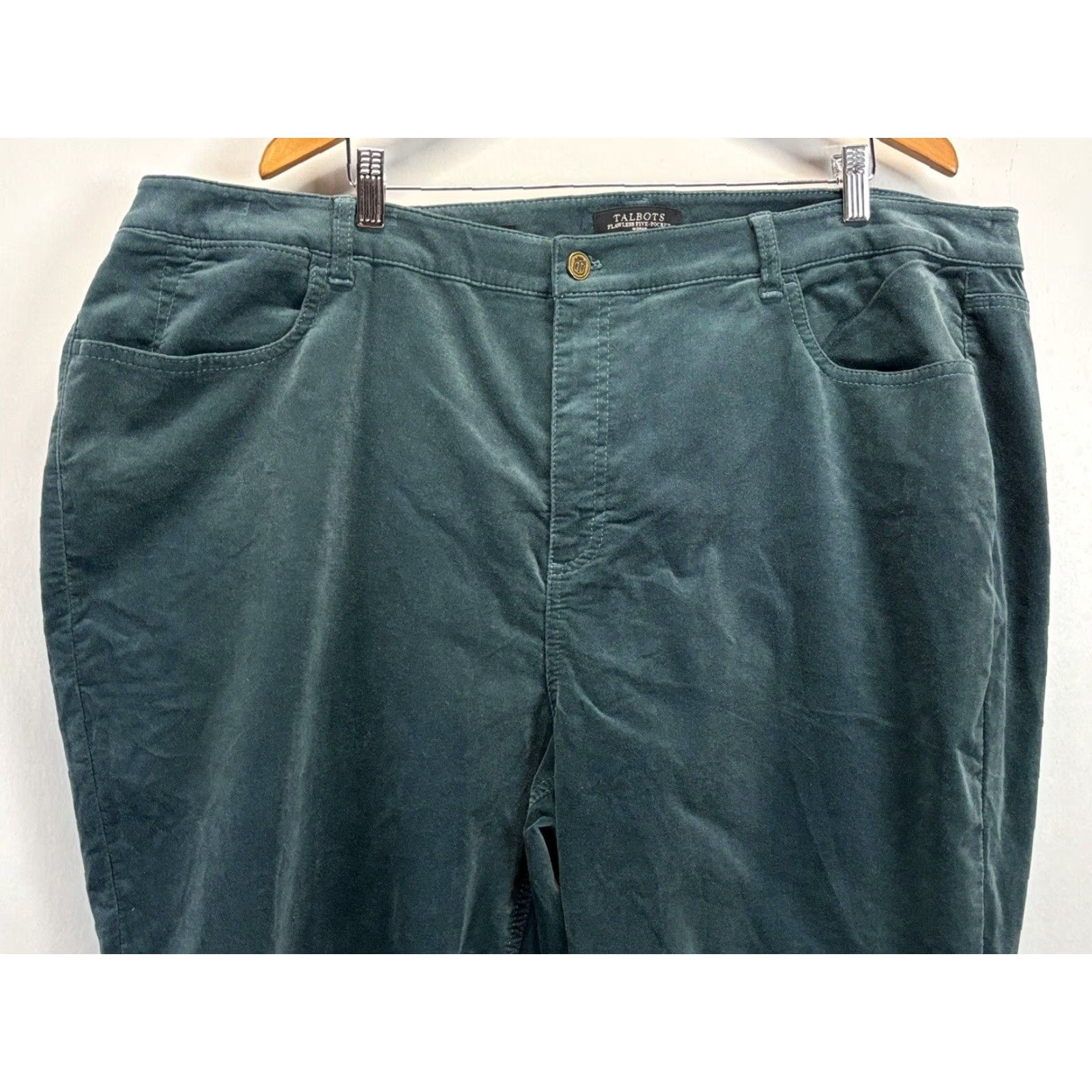 Talbots Talbots Flawless 5 Pocket Velvet Curvy Jegging Pants 26W Plus Green Woman Plus Size Cotton Blend Velvet Pockets Jeans Pants NEW! Size 26" / US 2 / IT 38 - 2 Thumbnail