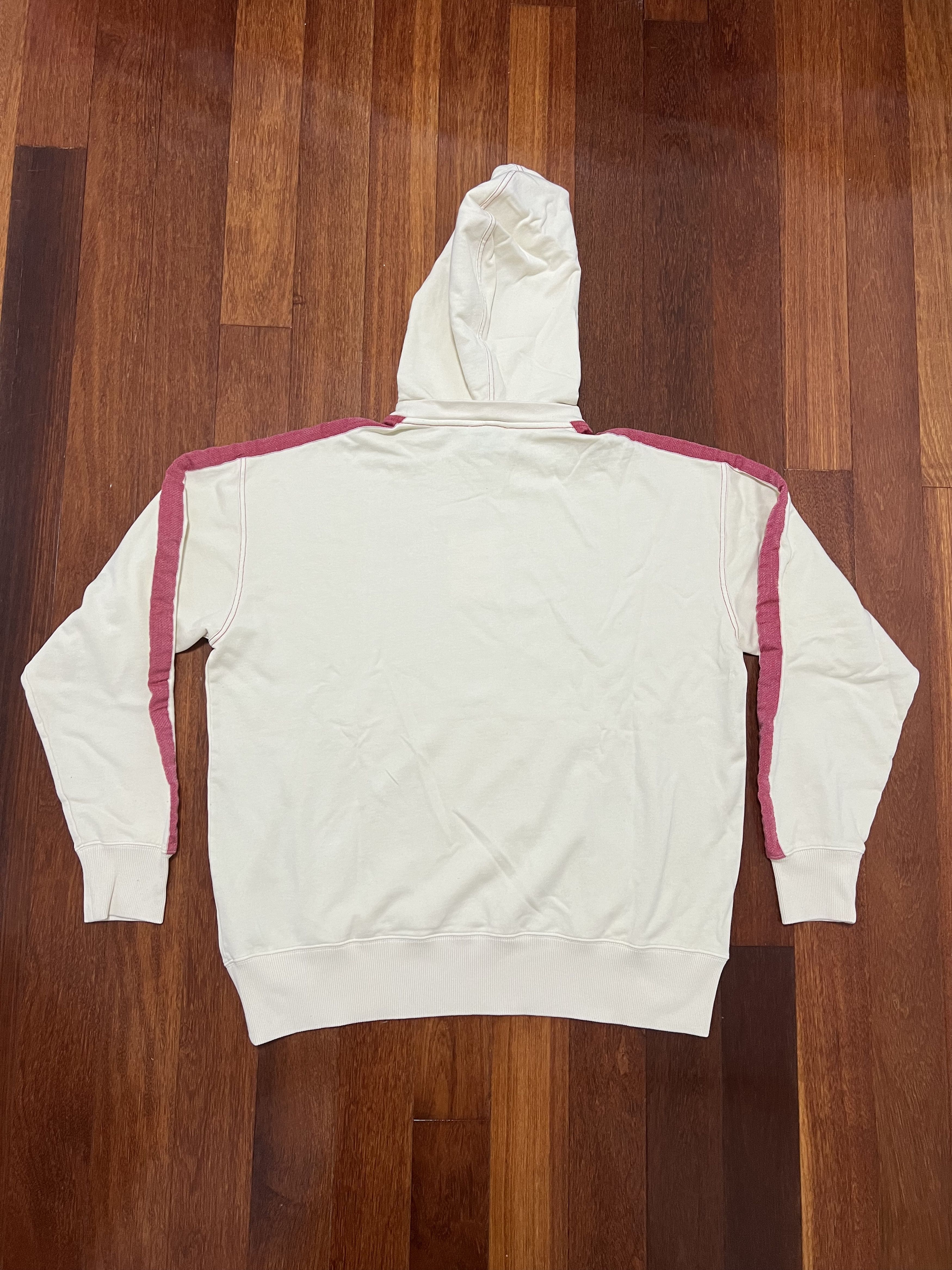 Acne Studios 💚 Acne Studios Cream/Red Striped Hoodie Medium NEW Size US M / EU 48-50 / 2 - 2 Thumbnail