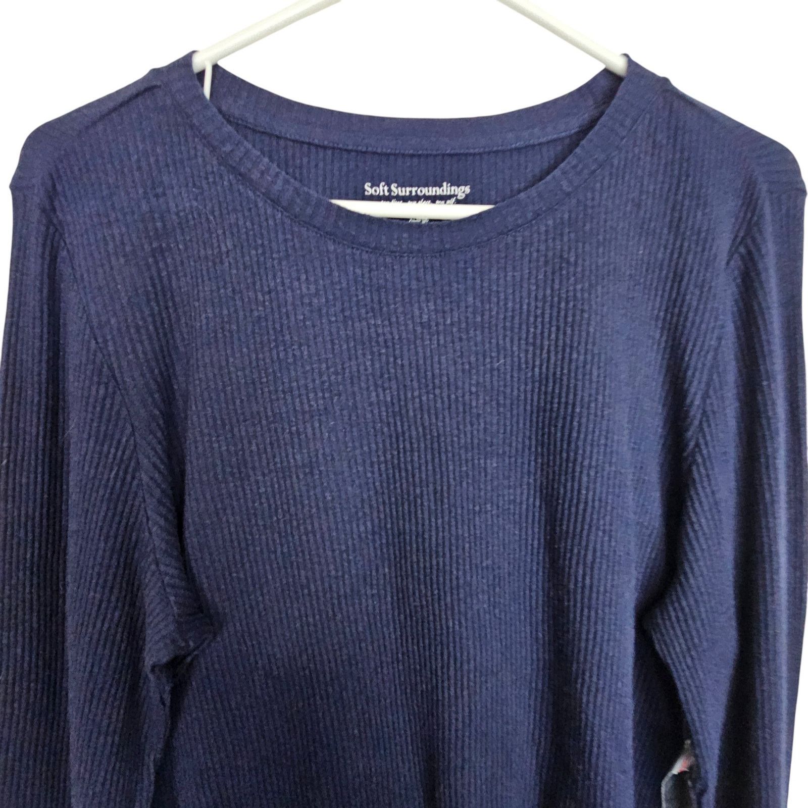 Soft Surroundings Soft Surroundings WomensEmbroidered Beaded Top Sz XL Stretch Size XL / US 12-14 / IT 48-50 - 2 Thumbnail