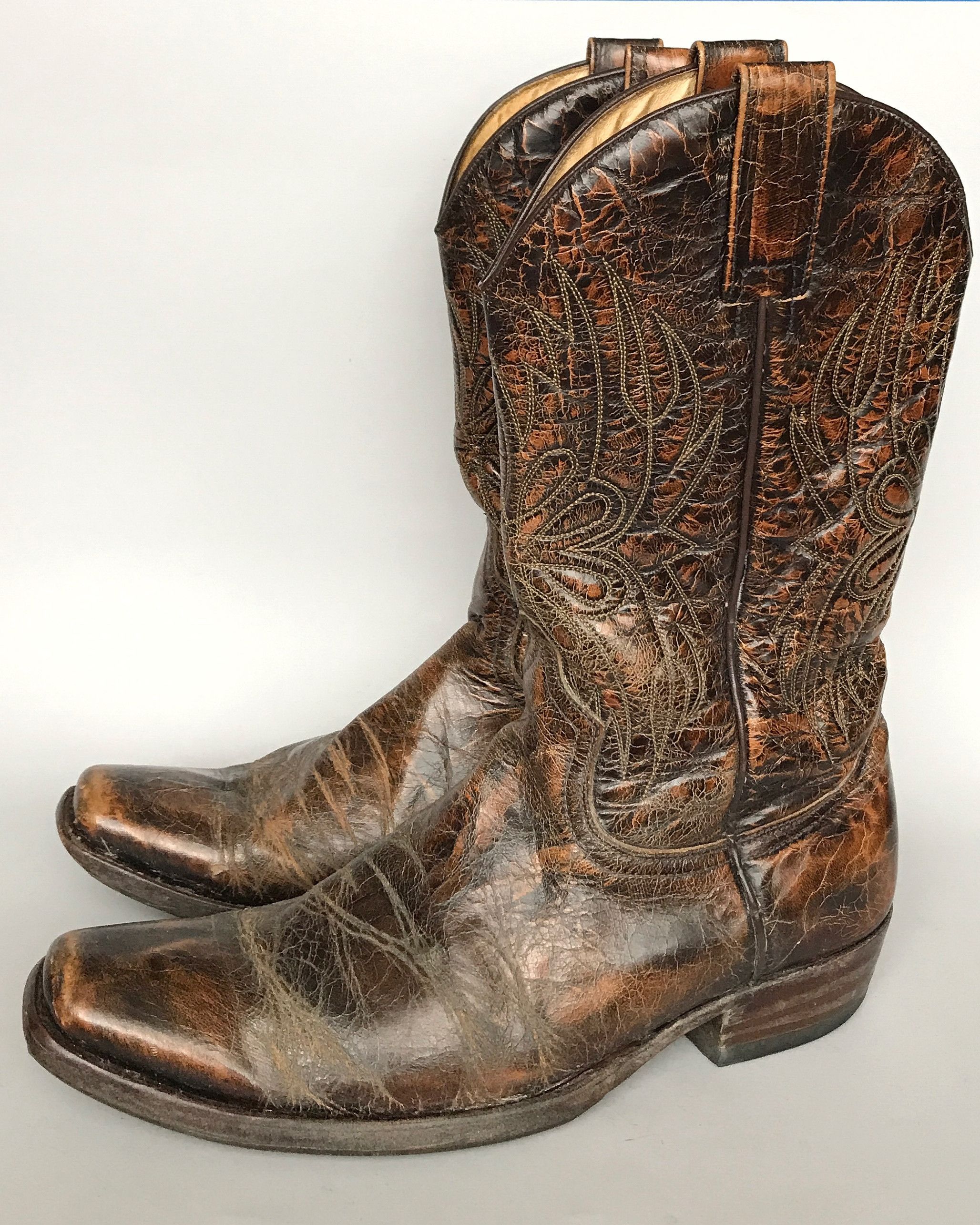 Cowboy Equipment SENDRA EMBROIDERED LEATHER WESTERN COWBOY BOOTS Size US 8.5 / EU 41-42 - 1 Thumbnail