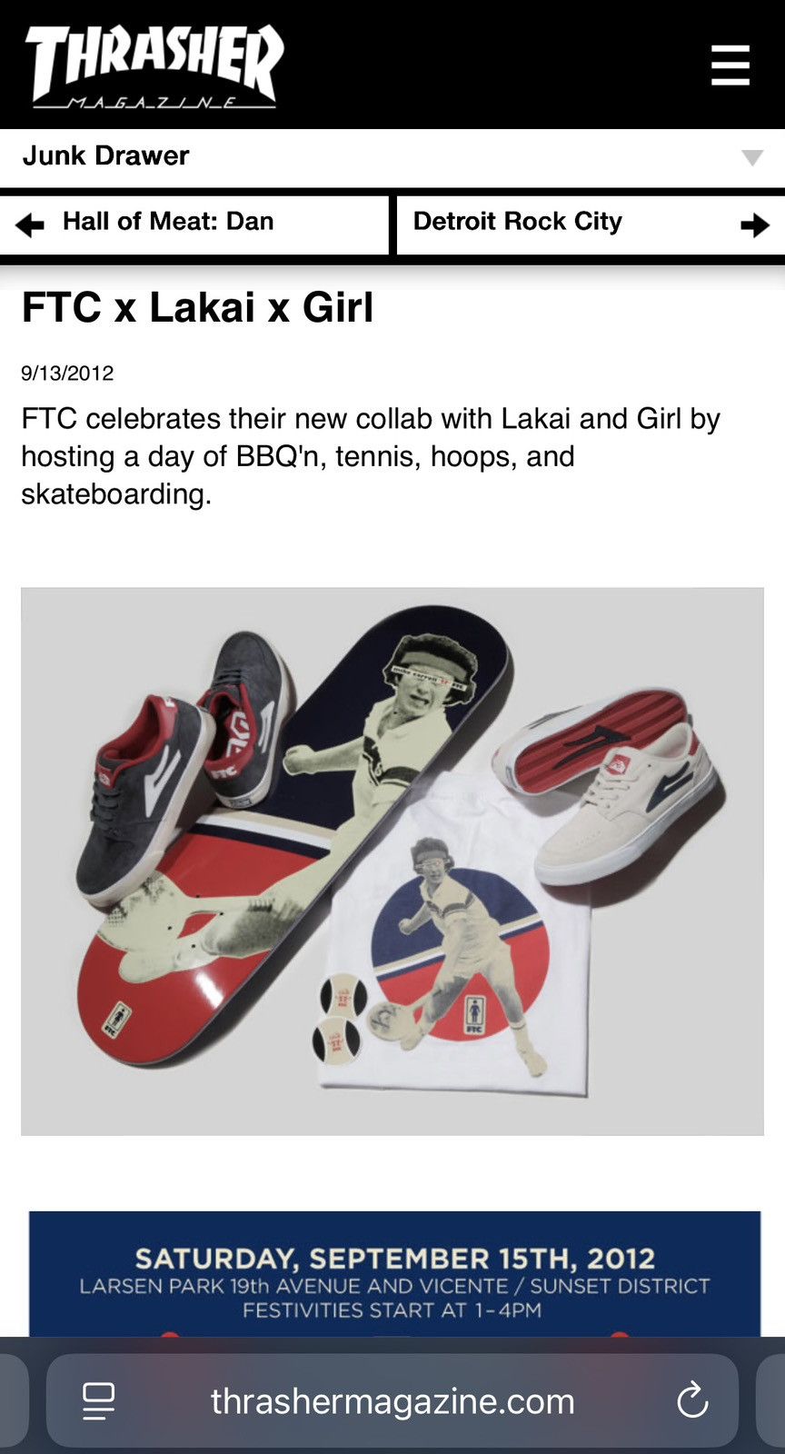 FTC (RARE) Pocket Tee FTC x Girl Skateboard x LAKAI Mike Carrol Size US L / EU 52-54 / 3 - 8 Thumbnail
