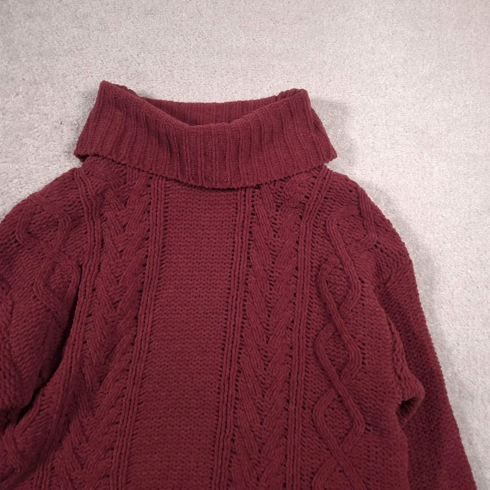 Billabong Billabong Sweater Womens M Red Cable-Knit Turtleneck Long Sleeve Pullover Size M / US 6-8 / IT 42-44 - 3 Thumbnail