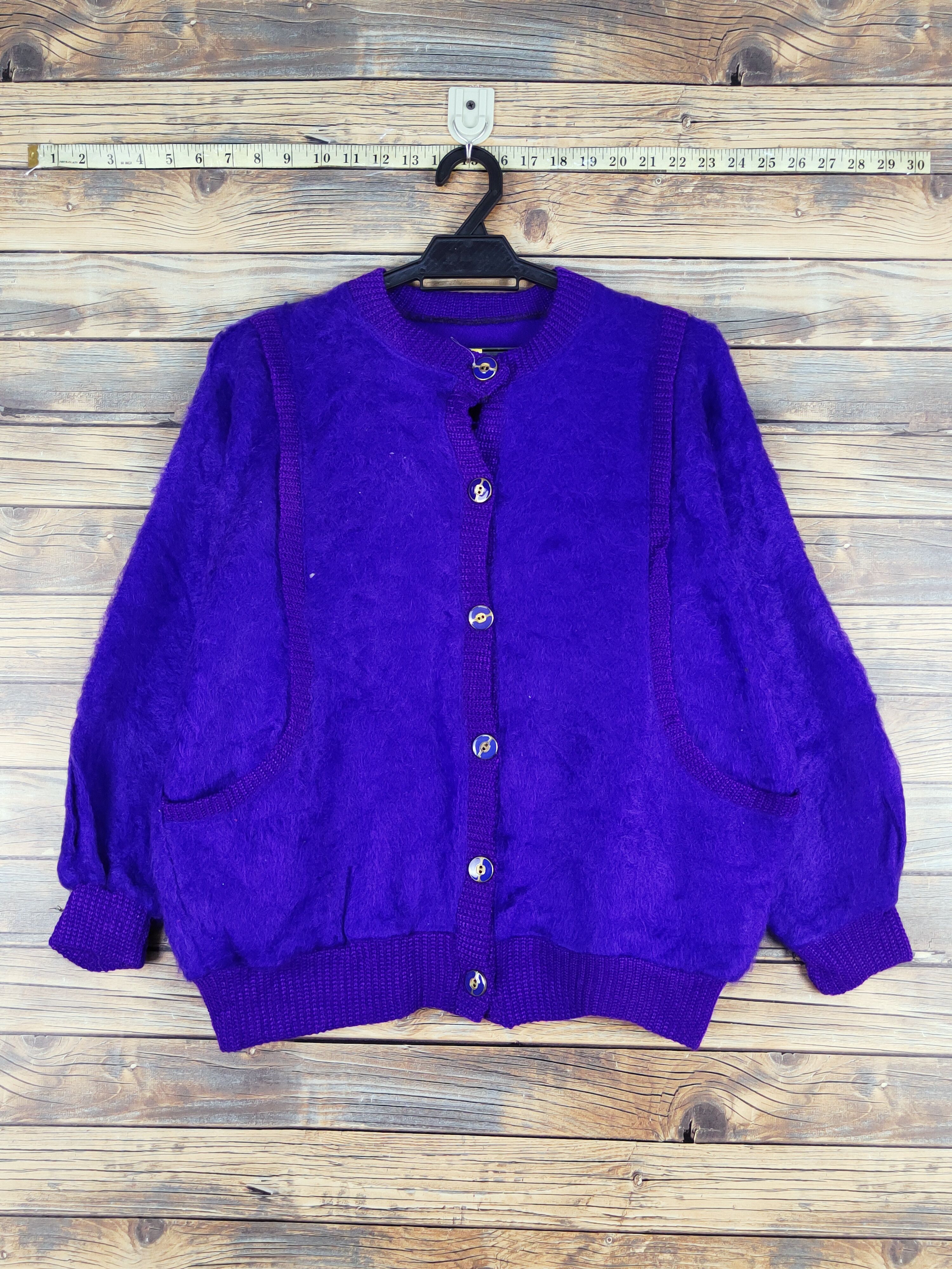 Japanese Brand Japanese Brand Purple Knitwear Cardigan #W1147 Size L / US 10 / IT 46 - 1 Thumbnail