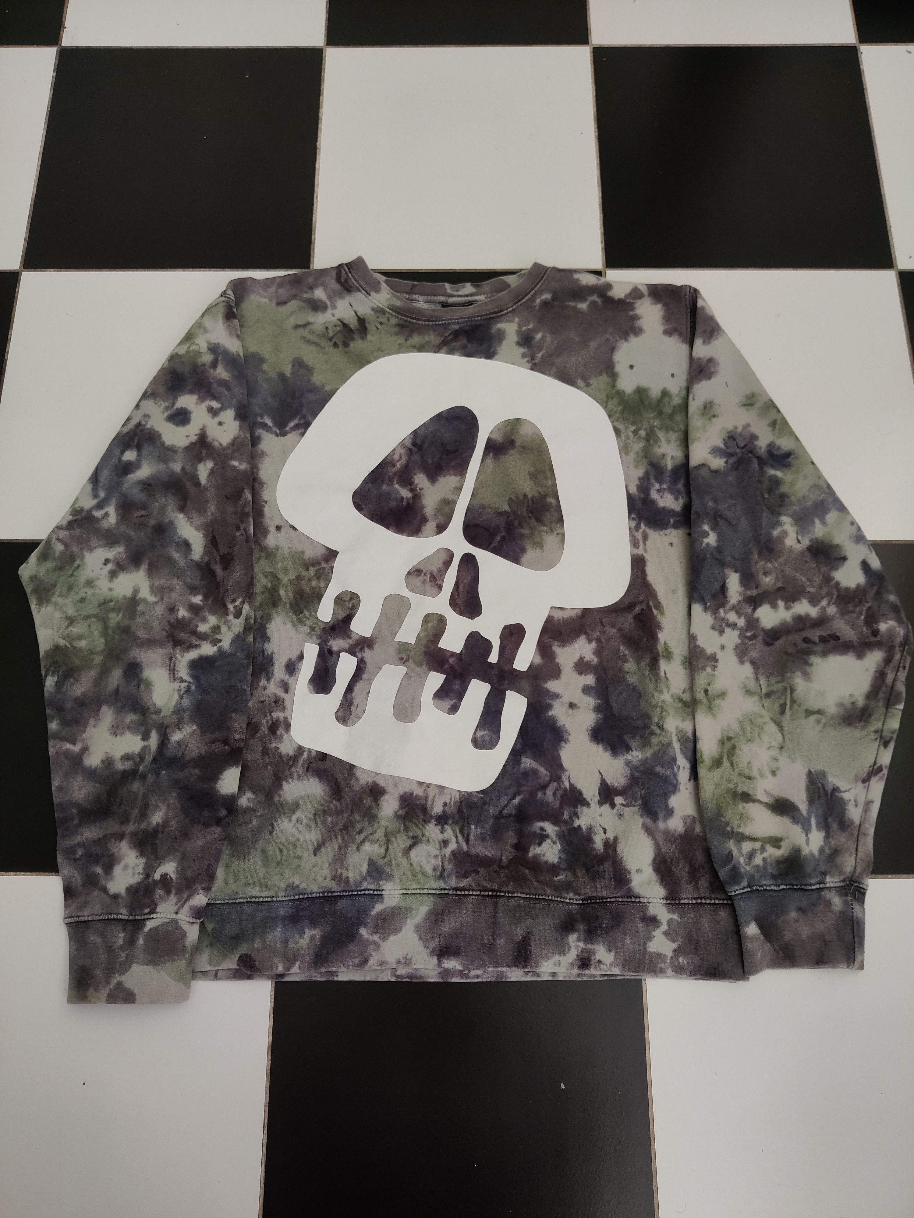 Stussy STUSSY Men's Green Skull Tie Dye Pullover Size US XL / EU 56 / 4 - 1 Thumbnail