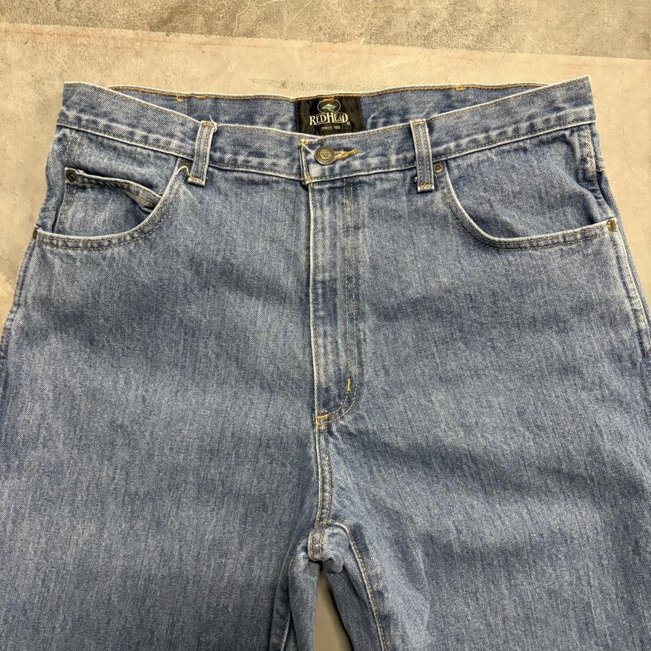 Japanese Brand × Redhead × Vintage Crazy Vintage Y2K/2000s Baggy Tall Medium Wash Denim Jeans! Size US 36 / EU 52 - 4 Thumbnail