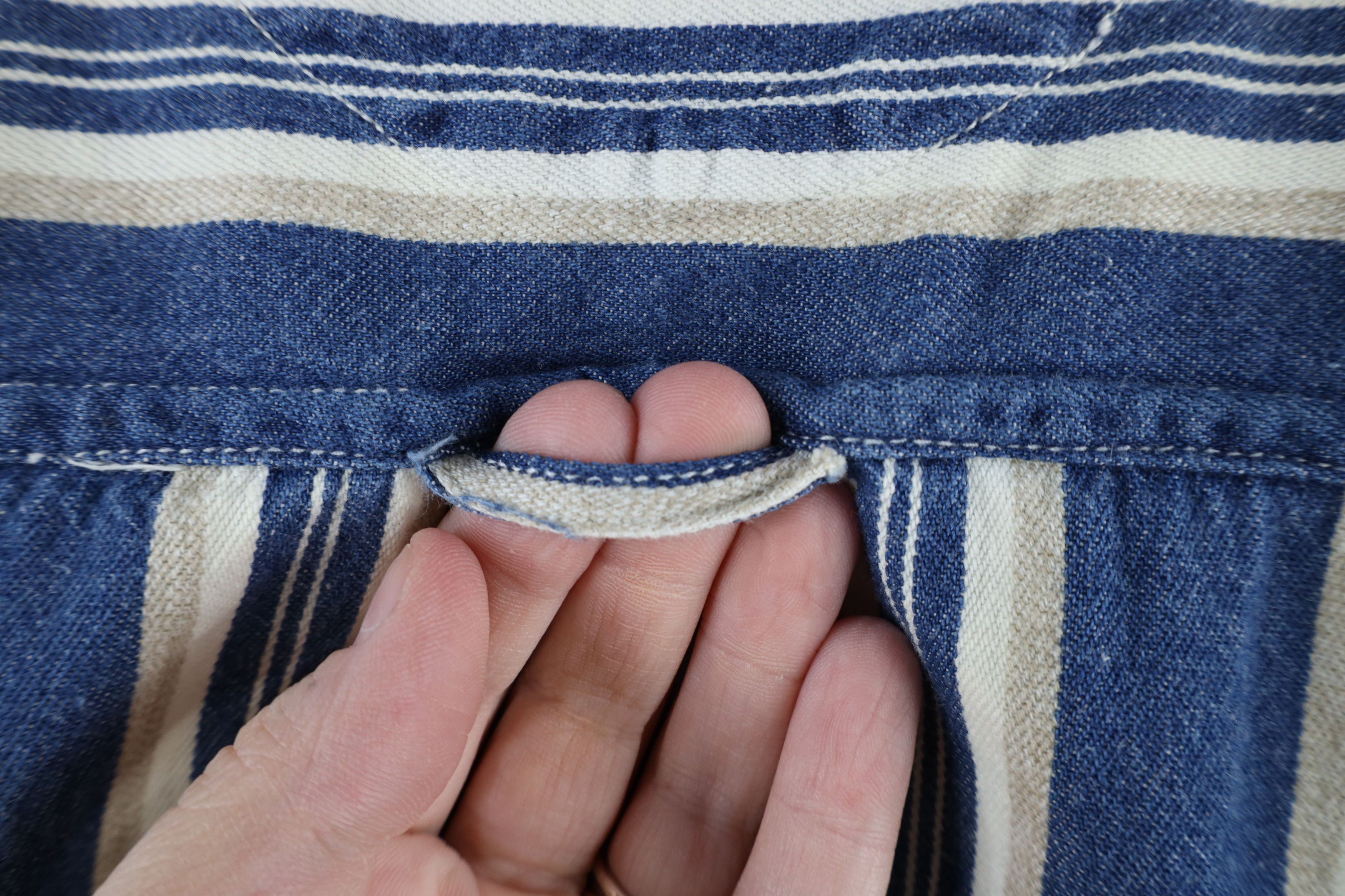 Vintage Vintage 90s Streetwear Striped Baggy Denim Button Down Shirt Size US L / EU 52-54 / 3 - 11 Thumbnail