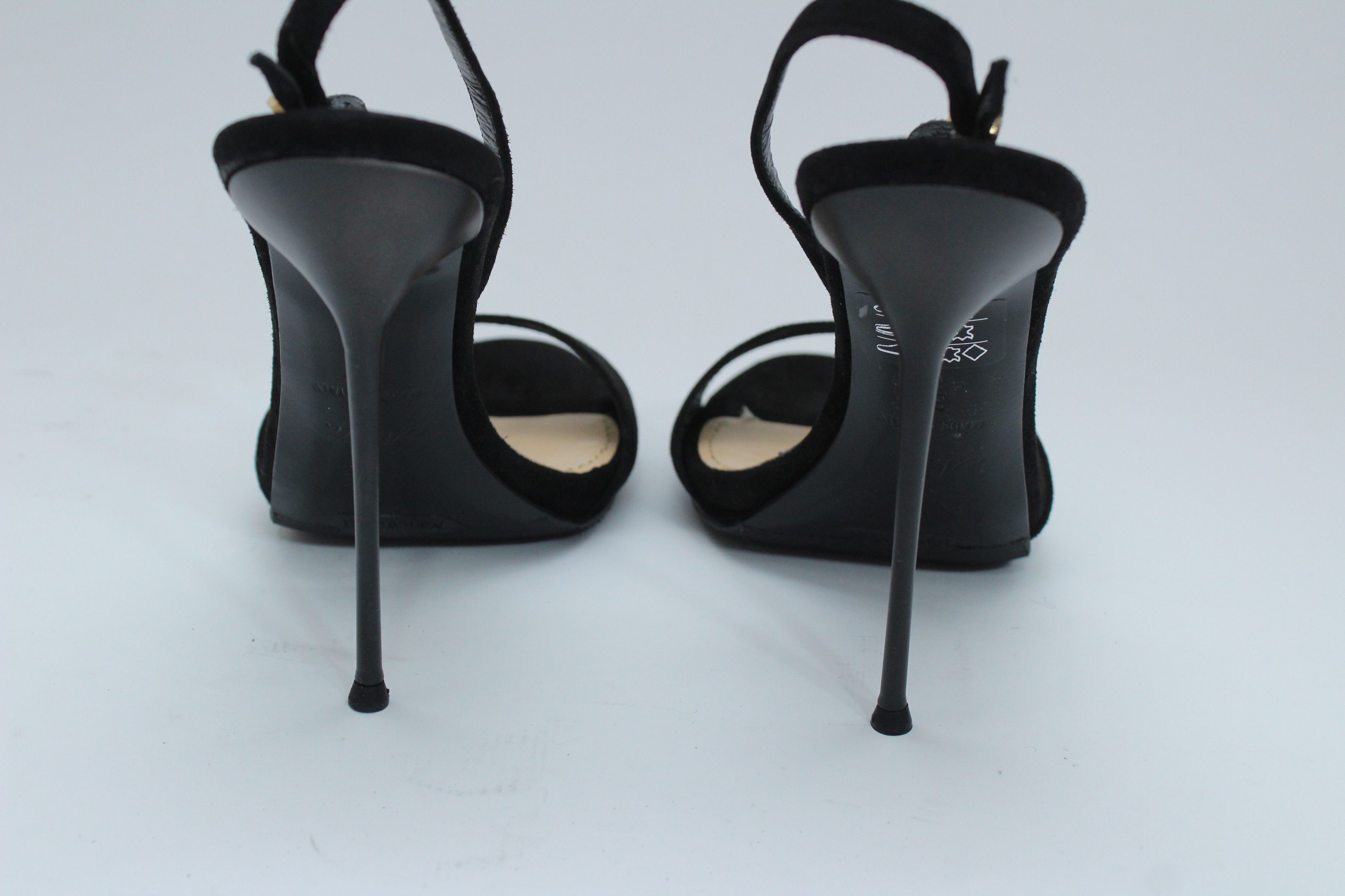 Other Nando Muzi Suede High Heel Sandals Black 37 Size US 7 / IT 37 - 10 Thumbnail