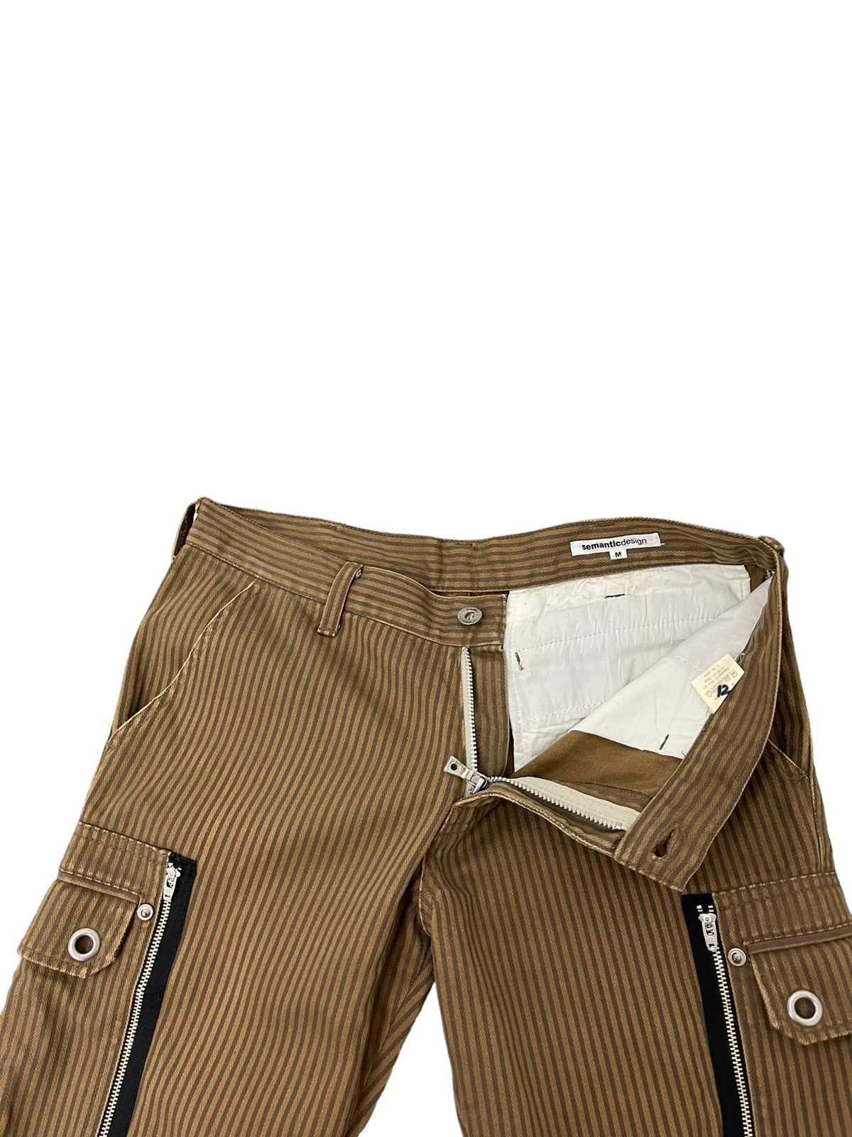 Japanese Brand Flare Cargo Semantic Design Striped Faded Boot Cut 7🟦3 Size US 31 - 10 Thumbnail