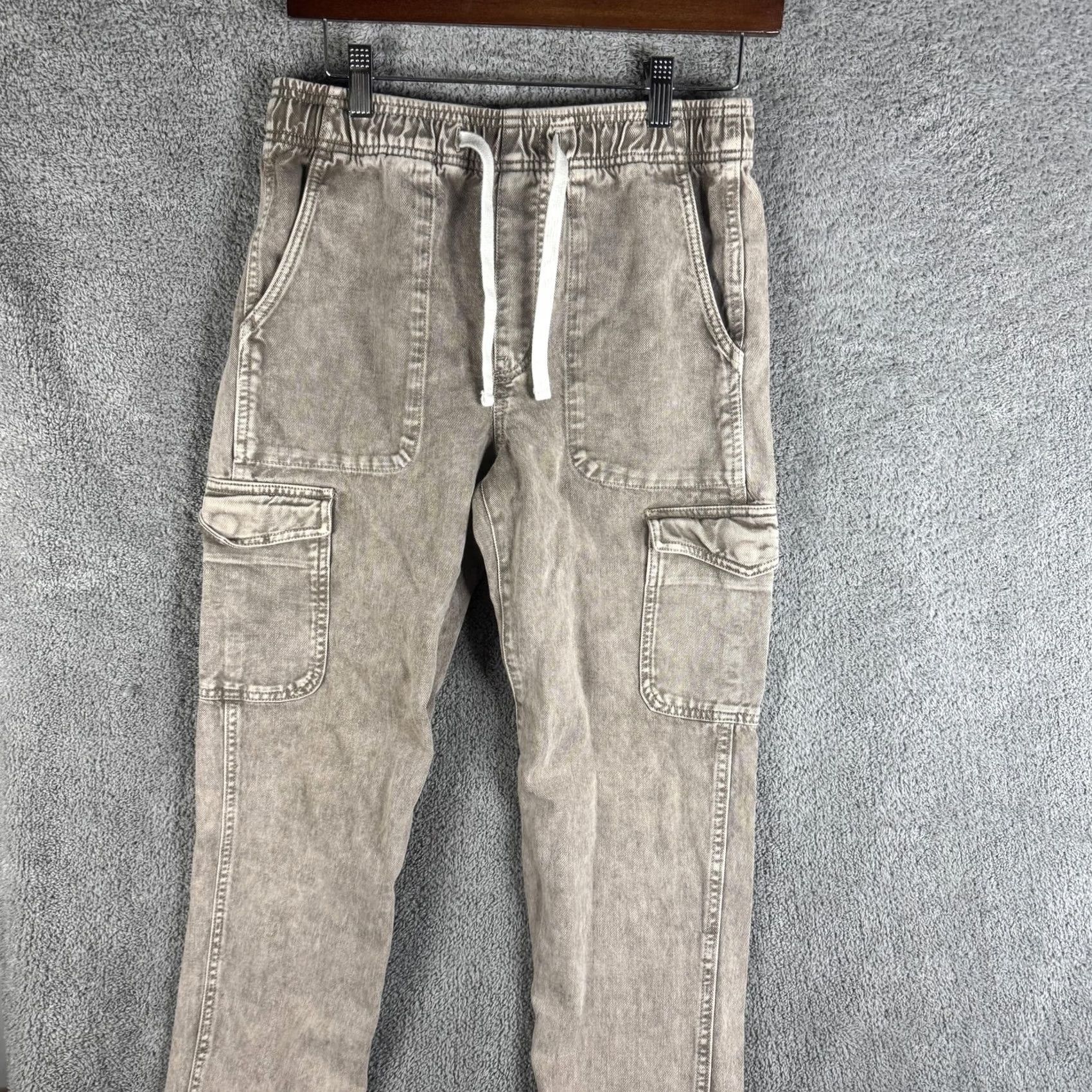 Gap GAP Jeans Womens XS Beige Stone Wash High Rise Relaxed Tapered Cargo Denim Pants Size 26" / US 2 / IT 38 - 2 Thumbnail
