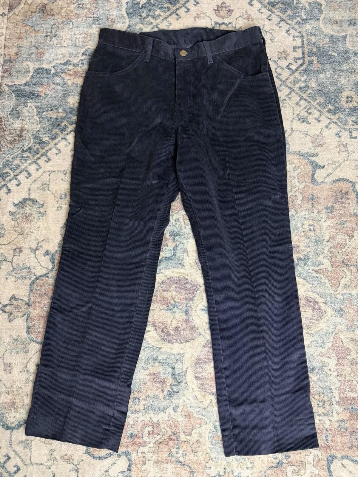 L.L. Bean Vintage LL Bean Corduroy Pants Mens 33x30 Classic Fit Navy Size US 33 - 2 Thumbnail