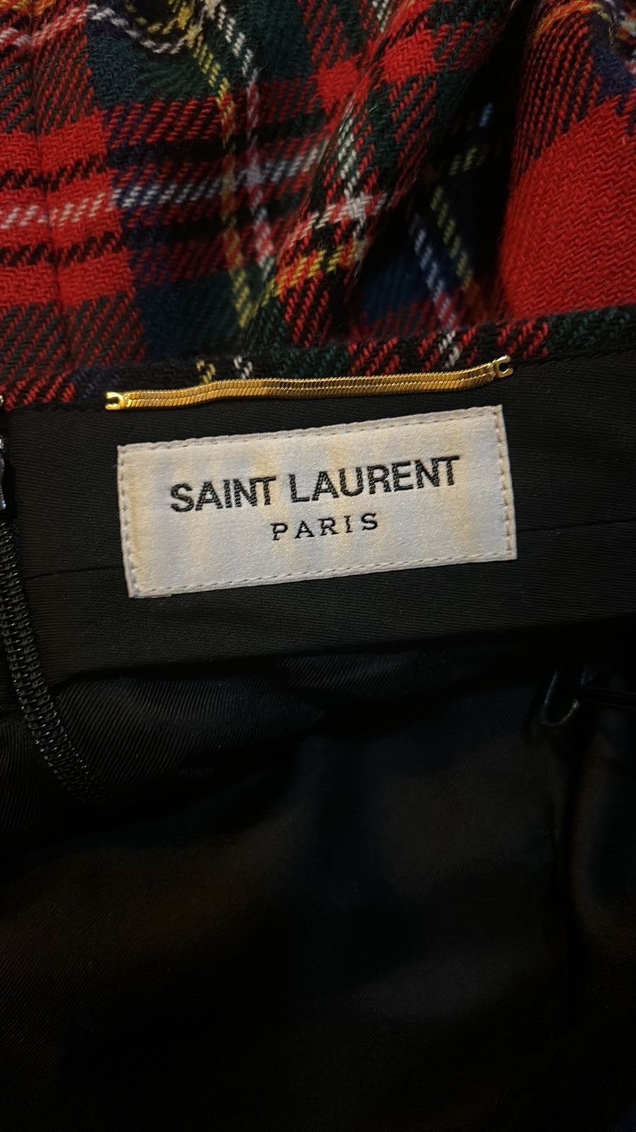 Saint Laurent Paris Saint Laurent Tartan-Check Pencil Skirt size FR 36 Size 26" / US 2 / IT 38 - 3 Thumbnail