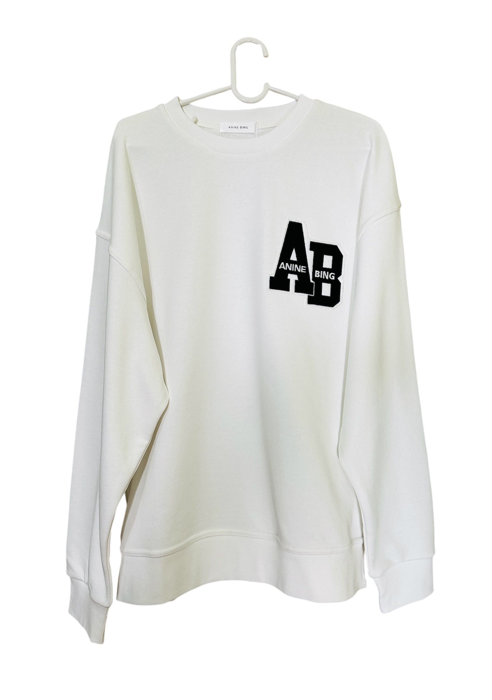 Anine Bing White Logo Sweatshirt Size L / US 10 / IT 46 - 1 Thumbnail